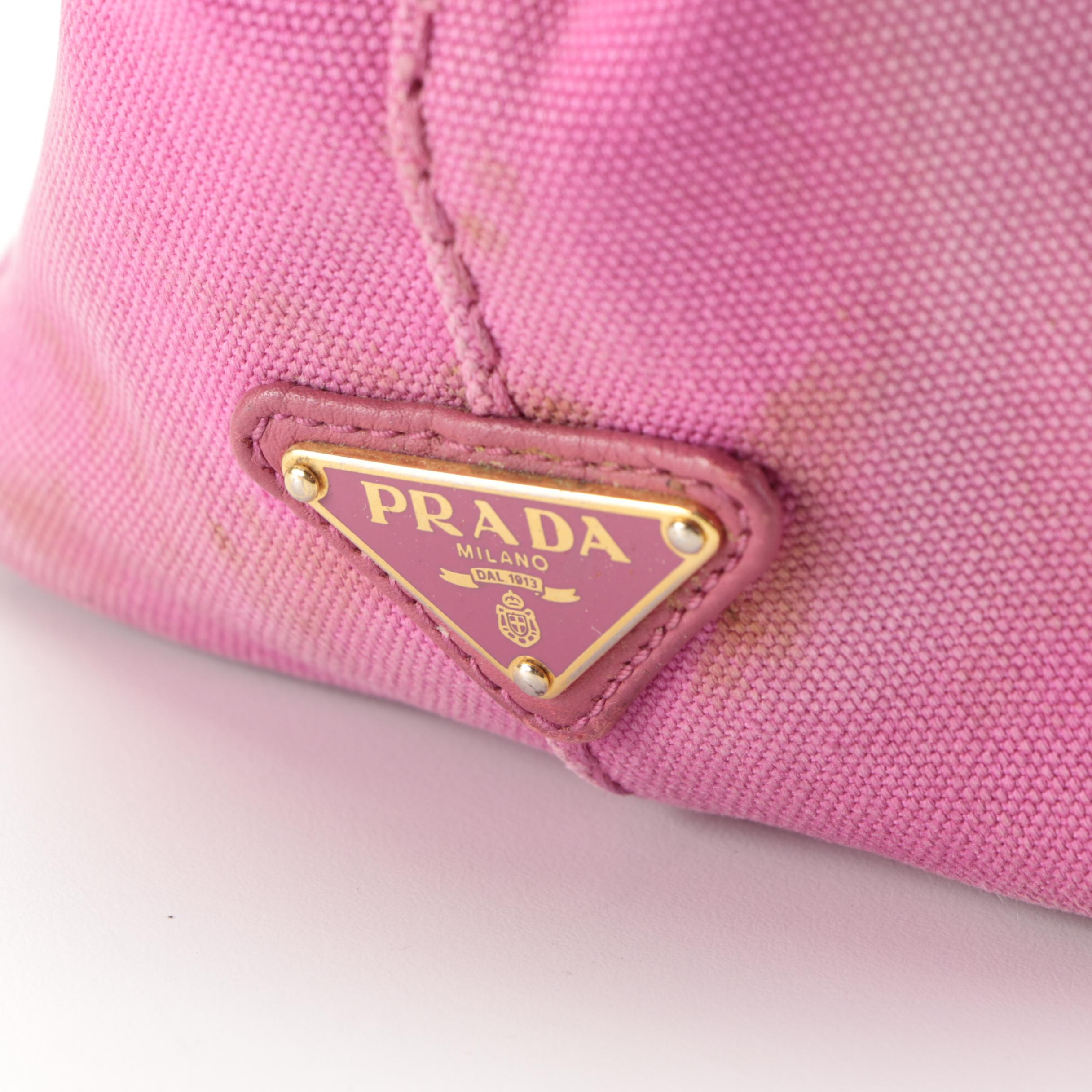 Prada Pink Canapa Canvas Tote