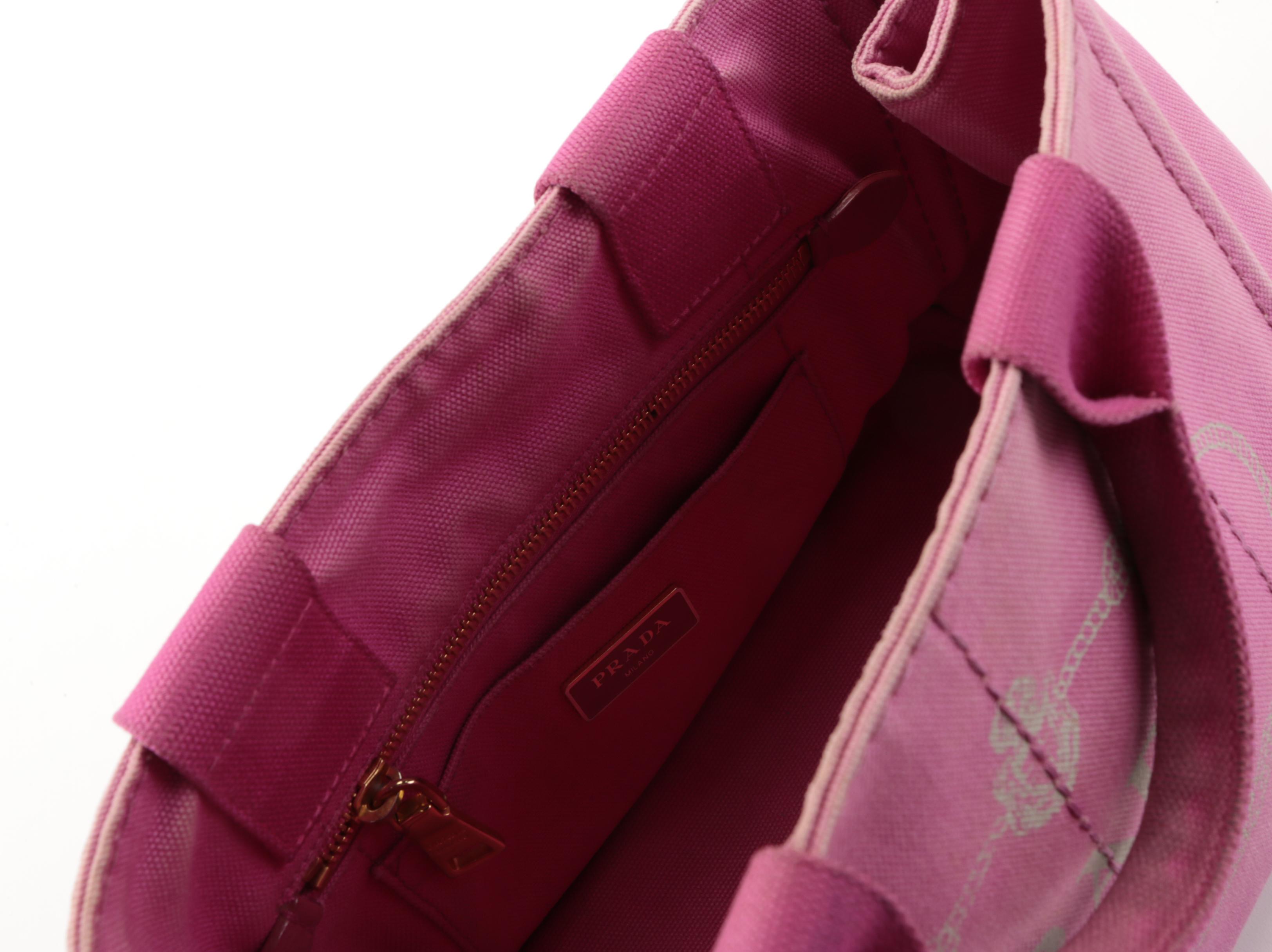 Prada Pink Canapa Canvas Tote
