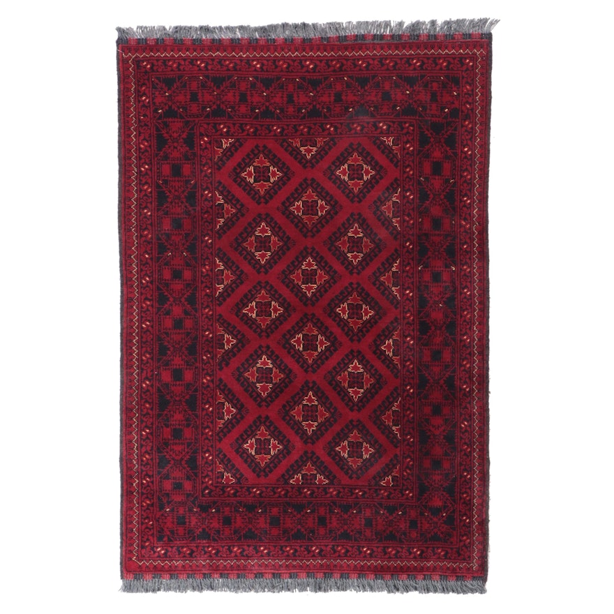 3'5 x 5'2 Hand-Knotted Afghan Kunduz Rug