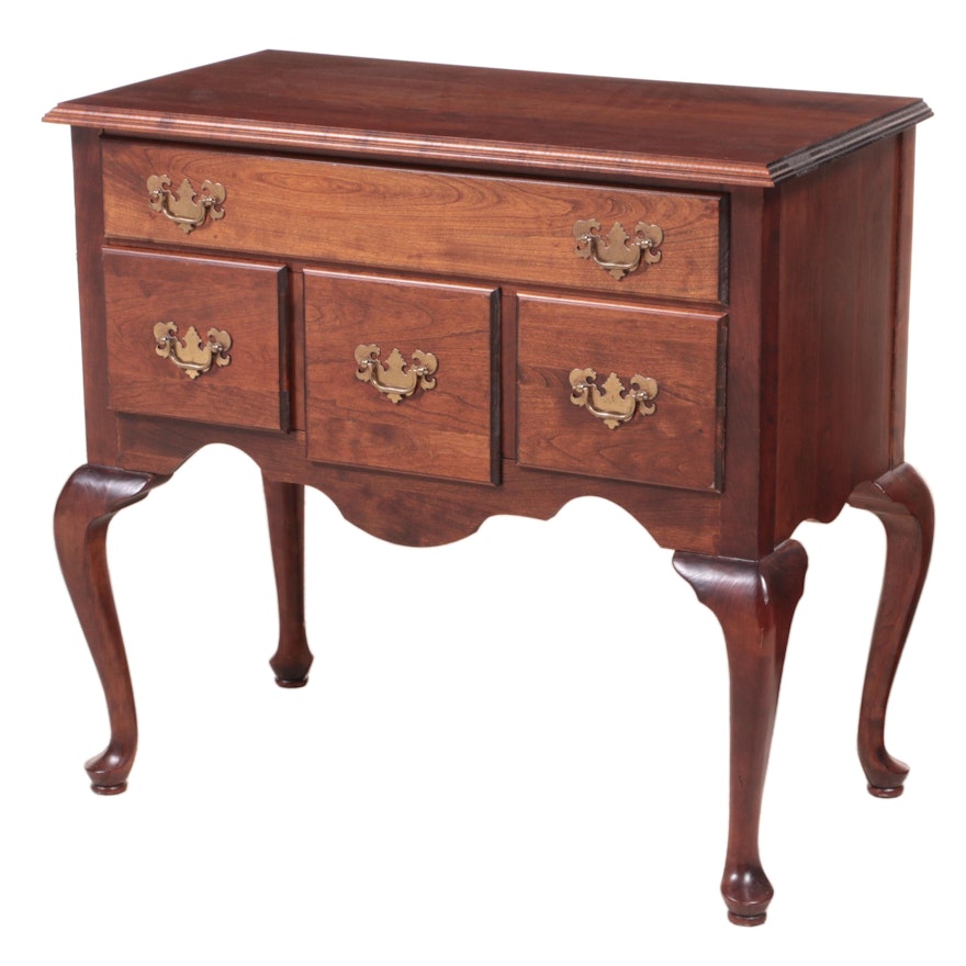 Queen Anne Style Cherrywood Lowboy, Late 20th Century
