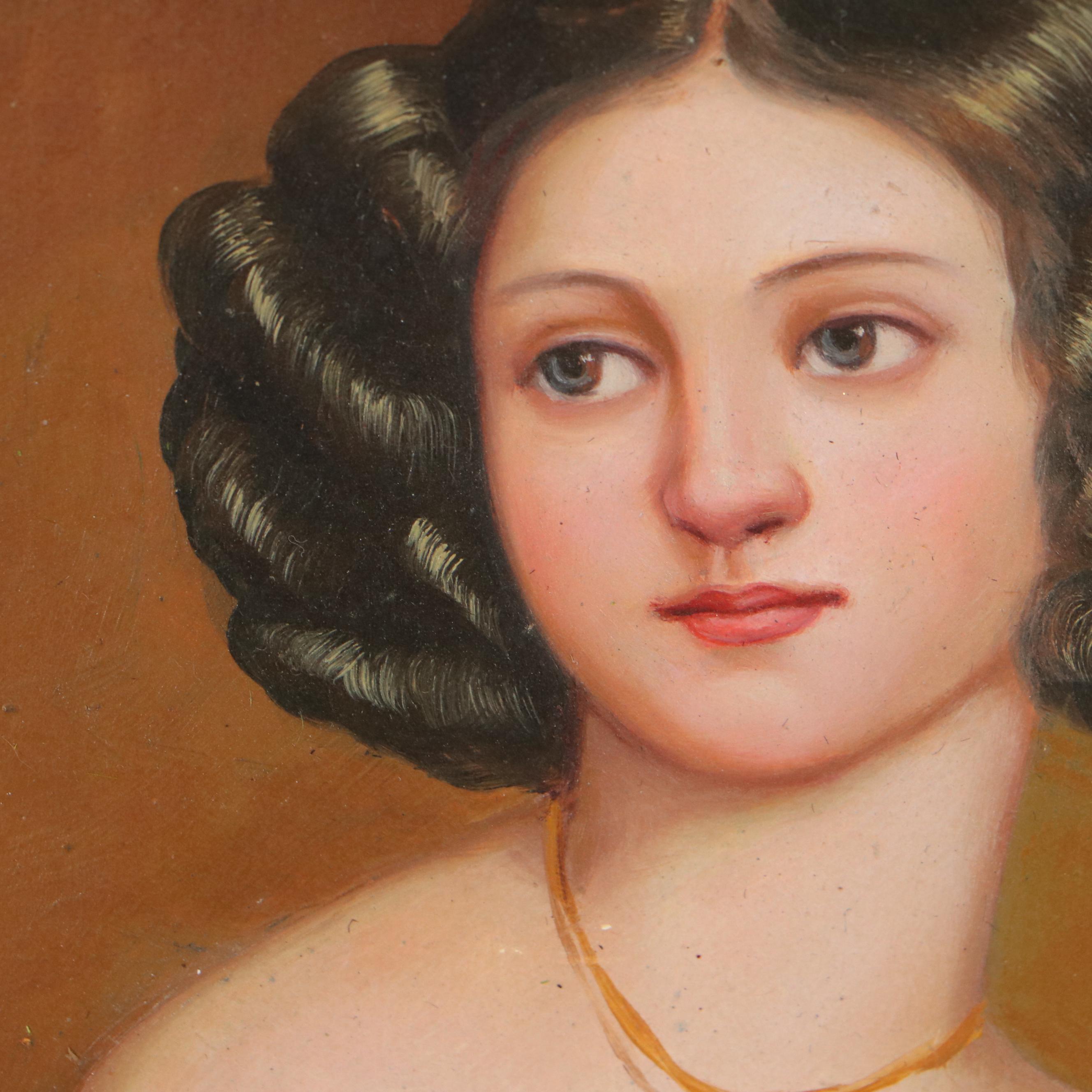 Portrait Oil Painting of Young Woman After Joseph Karl Stieler