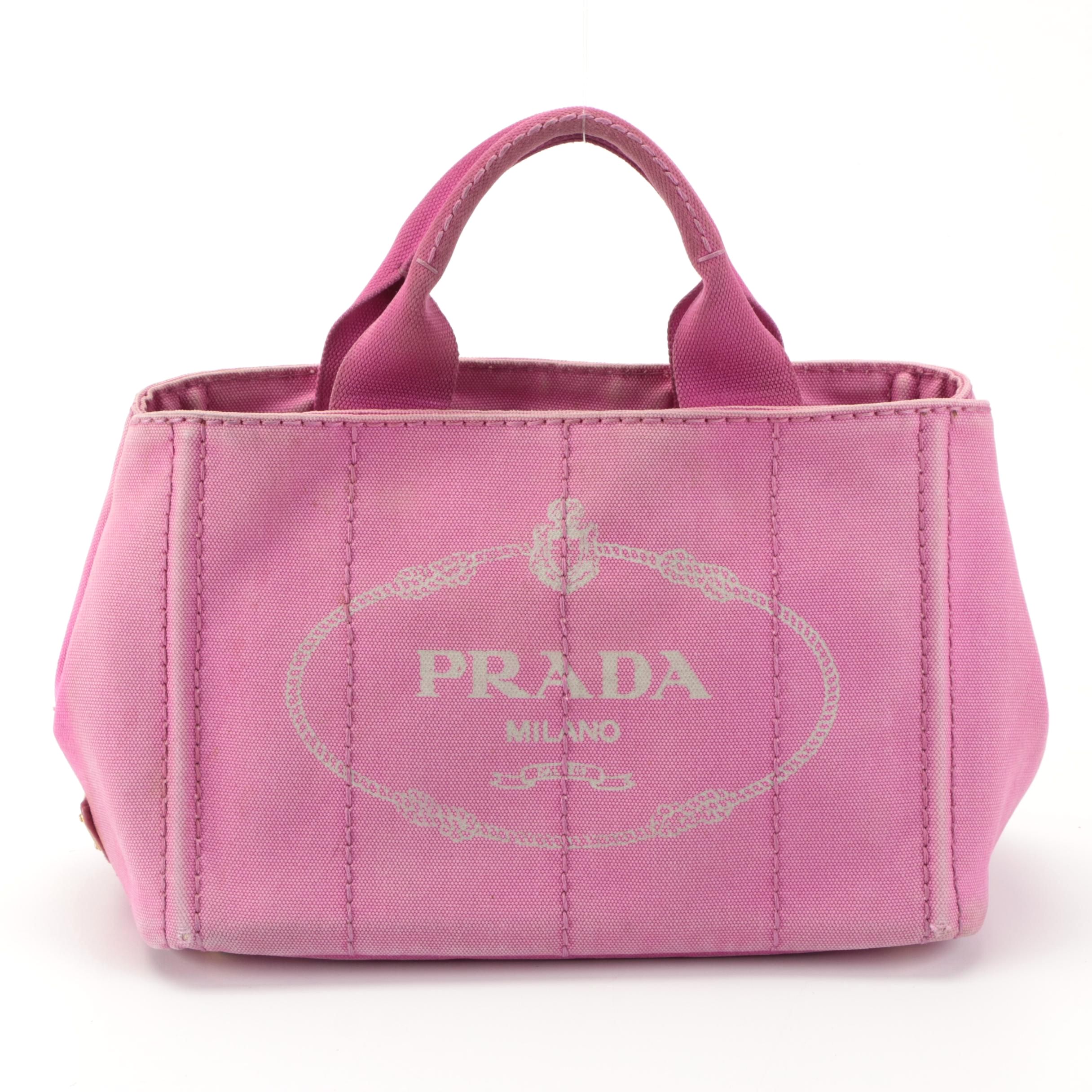 Prada Pink Canapa Canvas Tote