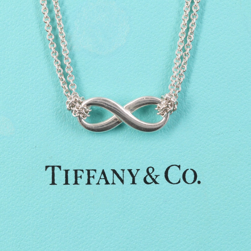 Tiffany & Co. Sterling Infinity Necklace with Box and Pouch