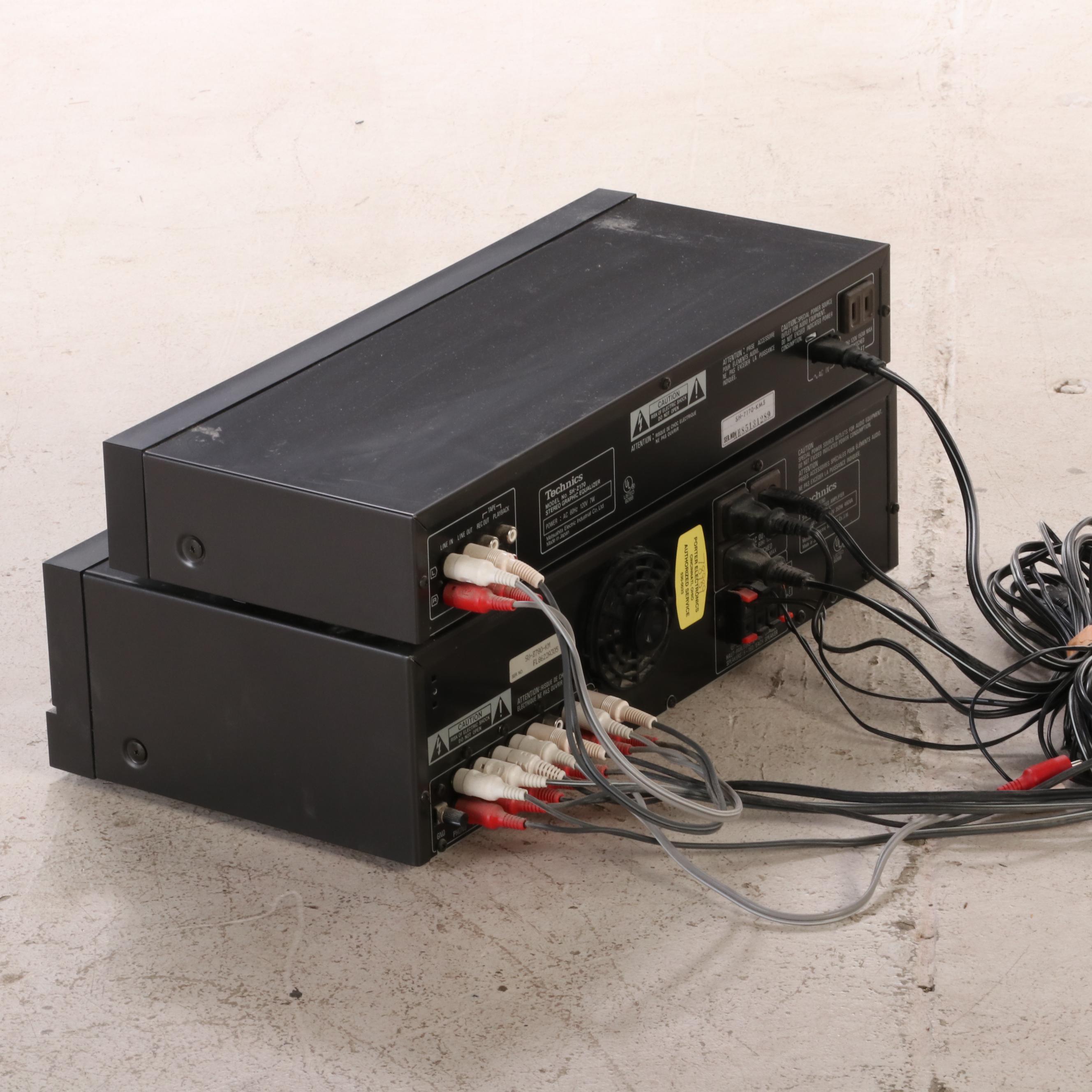 Sony CD Player with Technics Turntable, Cassette Deck, and Amplifier