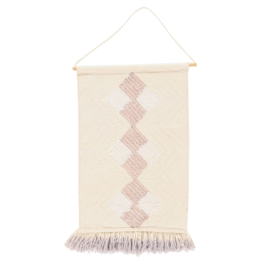 Hand-Knotted Wall Hanging With Dip Dyed Fringe