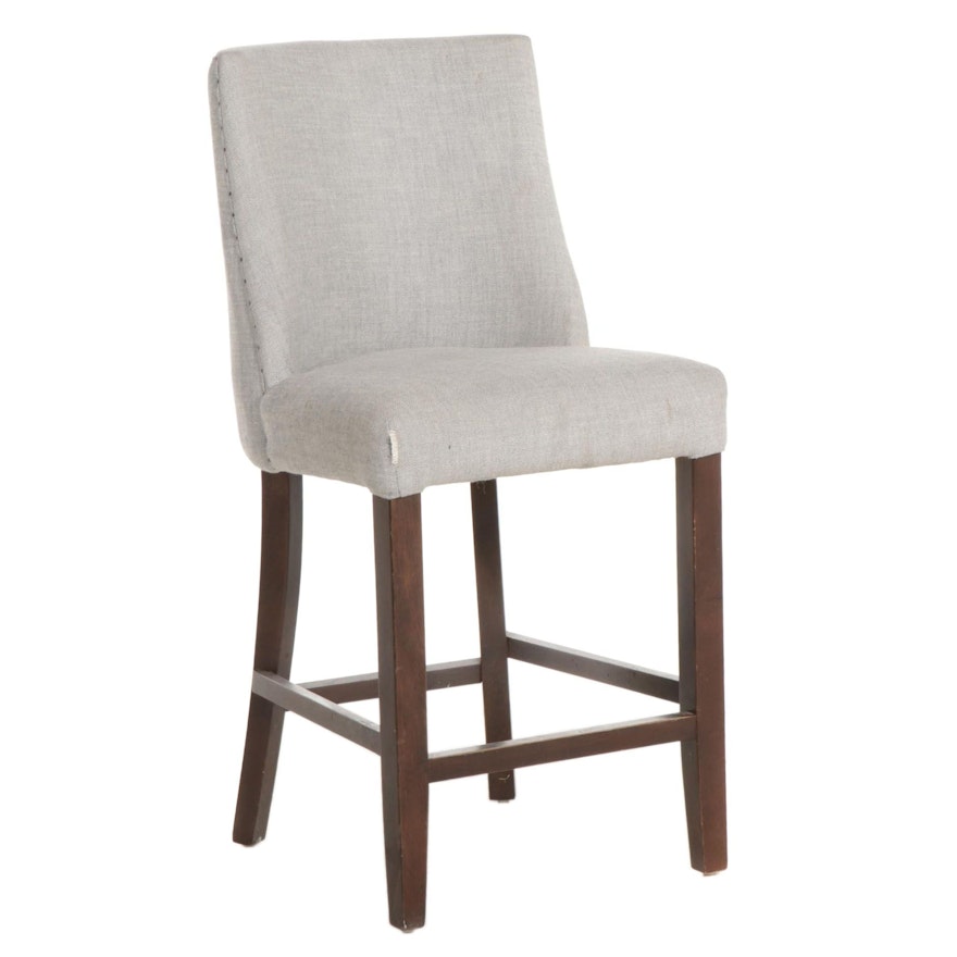 Restoration Hardware Upholstered Counter Height Stool, 21st Century