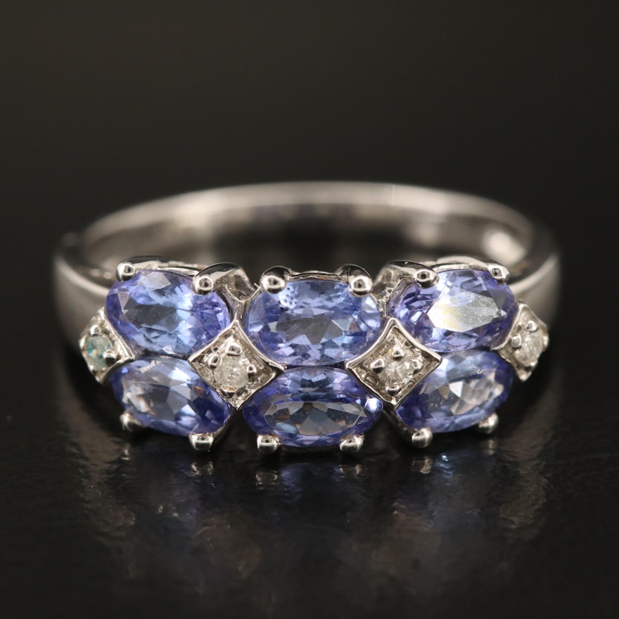 14K Tanaznite and Diamond Ring