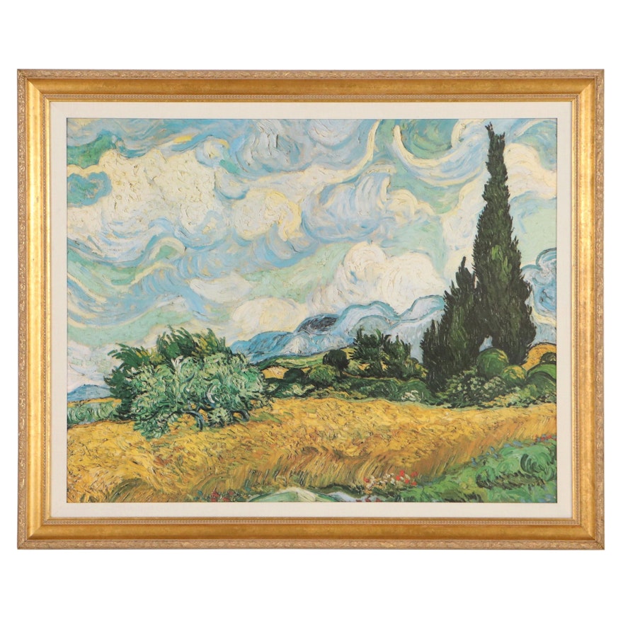 Offset Lithograph After Vincent van Gogh "Wheat Field with Cypresses"