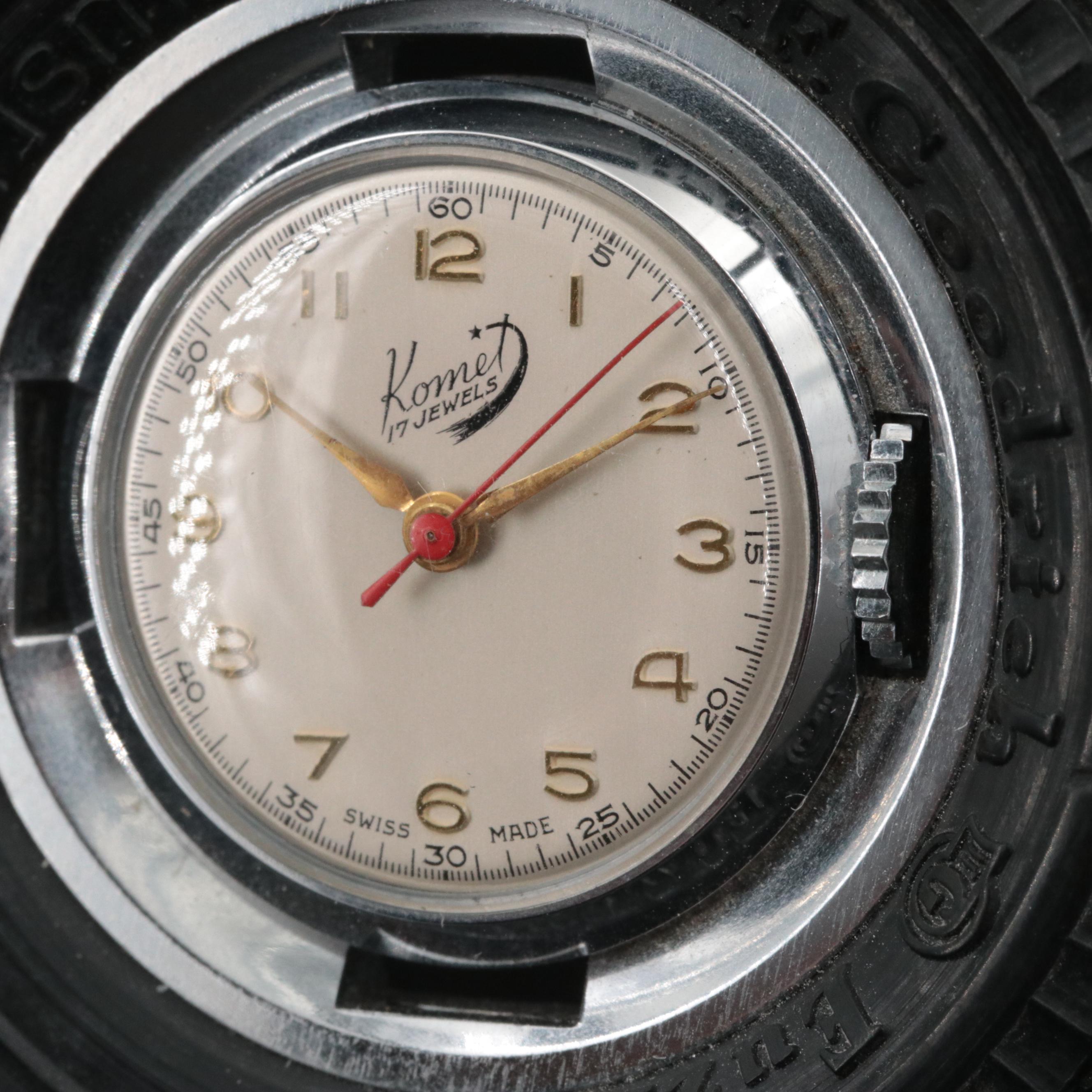 Vintage Hand Wind Swiss Watch in B.F. Goodrich Tire Case For The Mexican Market