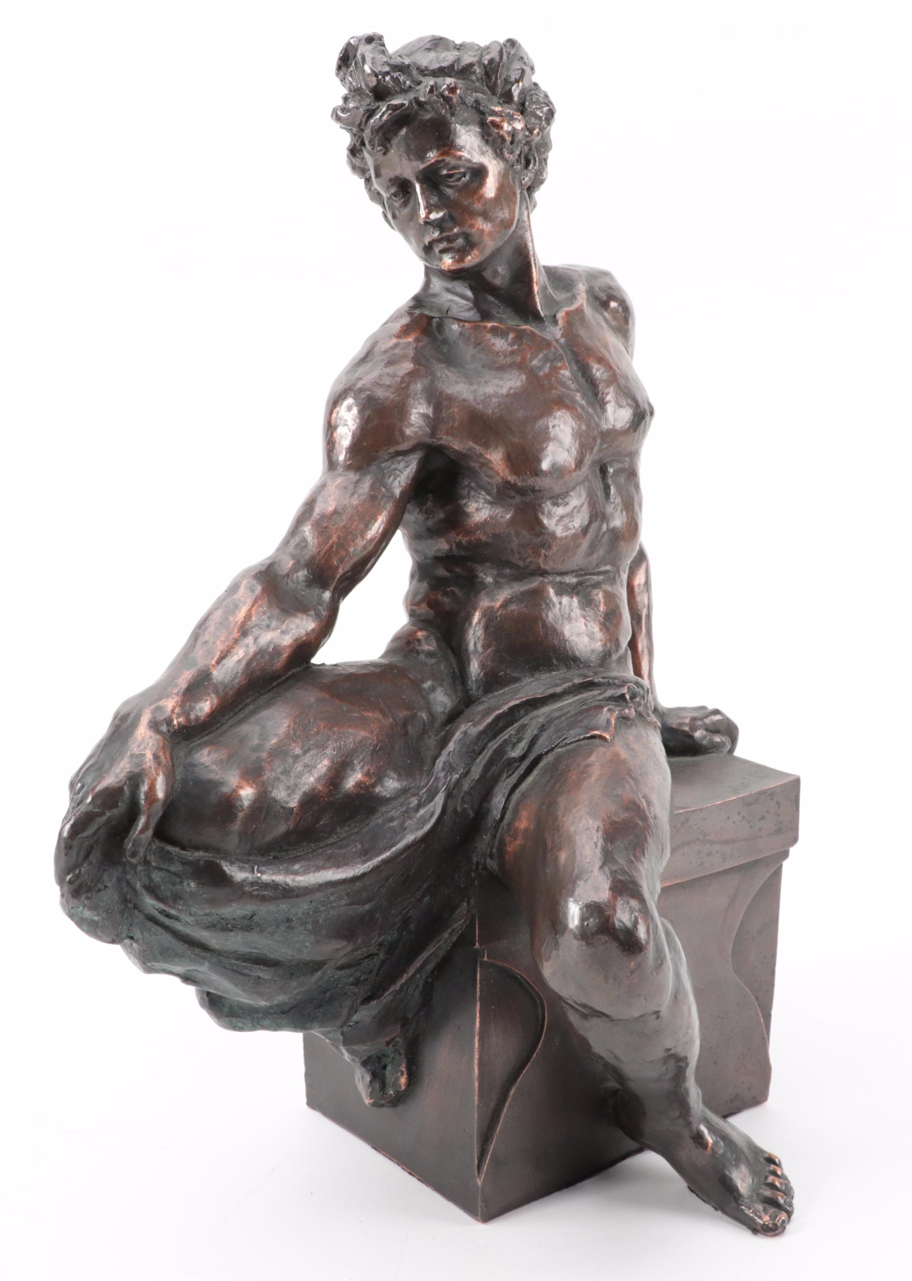 Cold Cast Bronze Sculpture In the Style of Michelangelo's "The Creation of Adam"