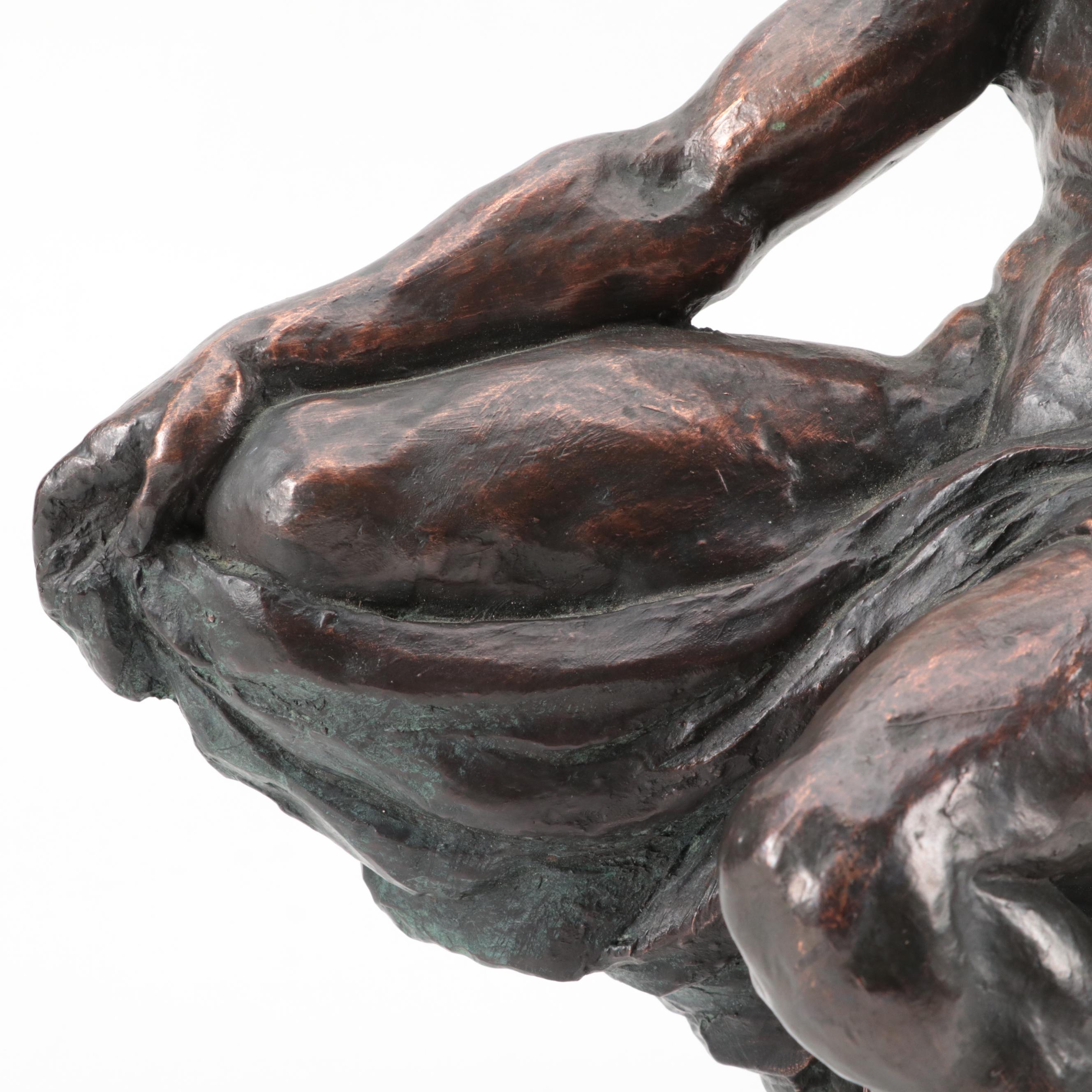 Cold Cast Bronze Sculpture In the Style of Michelangelo's "The Creation of Adam"