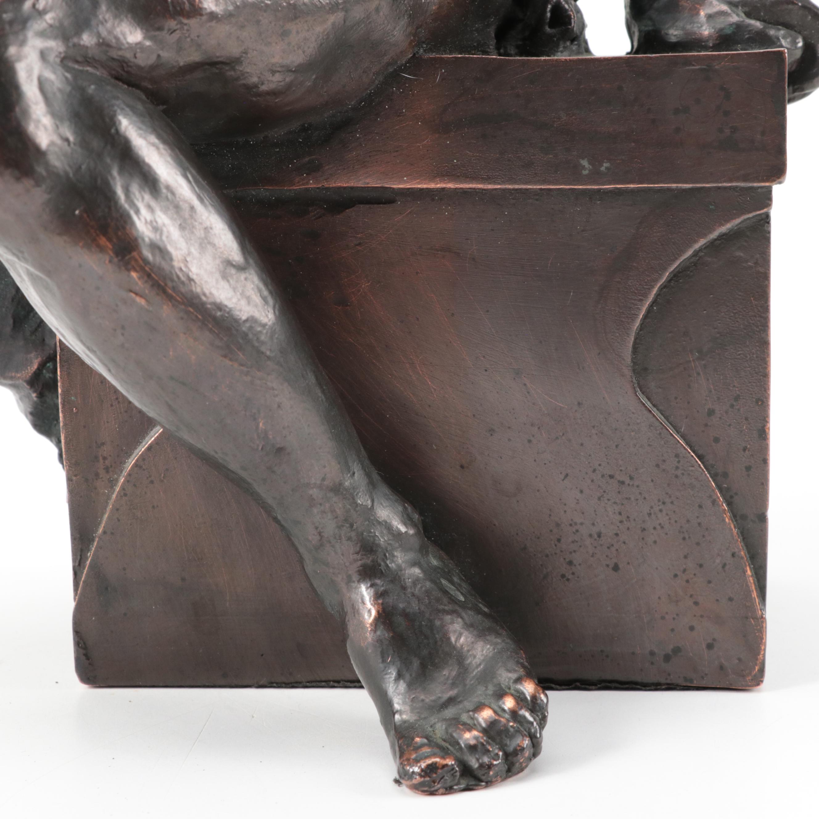 Cold Cast Bronze Sculpture In the Style of Michelangelo's "The Creation of Adam"