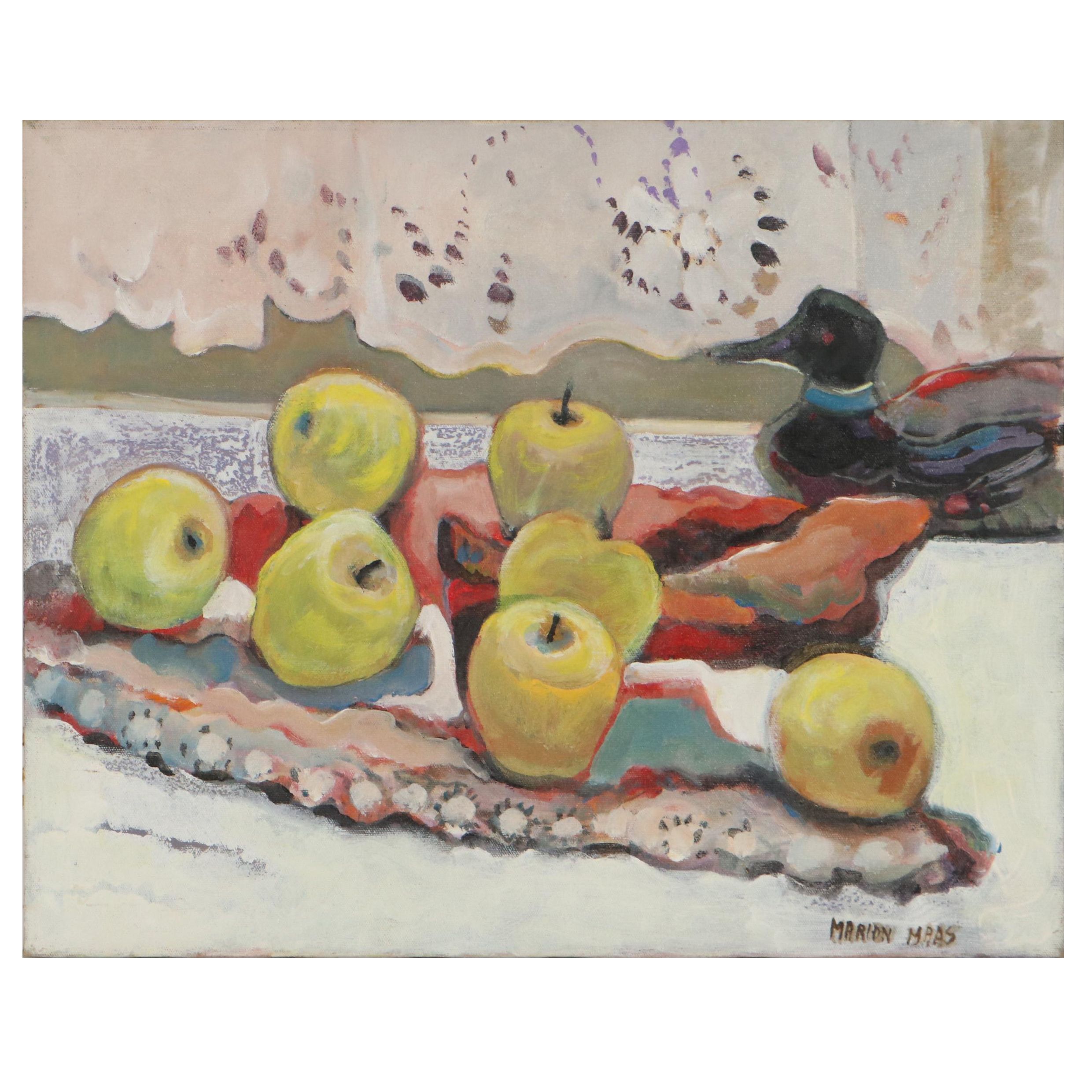 Marion Maas Still Life Oil Painting of Apples