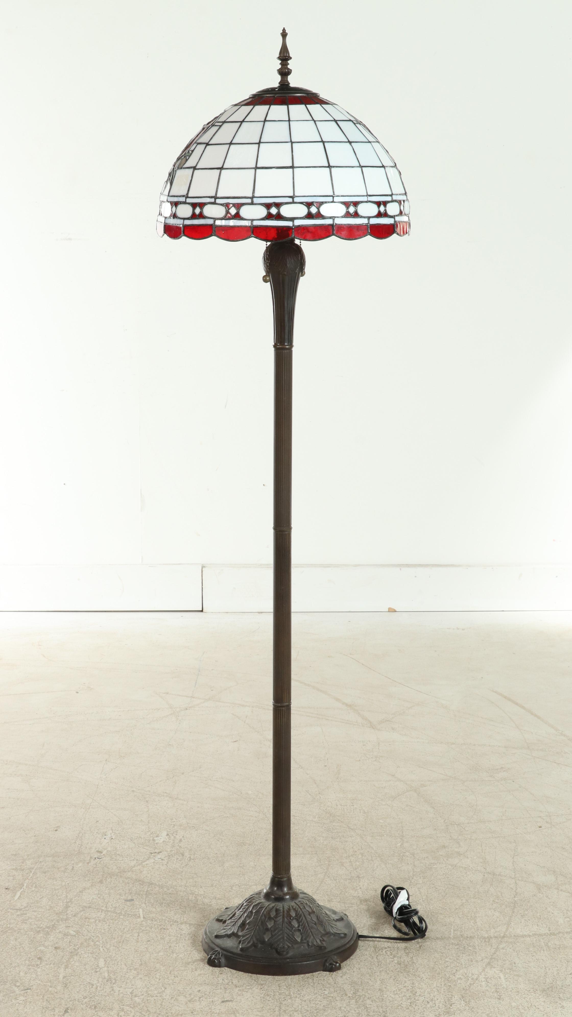 Ohio State Buckeye Stained Glass Floor Lamp
