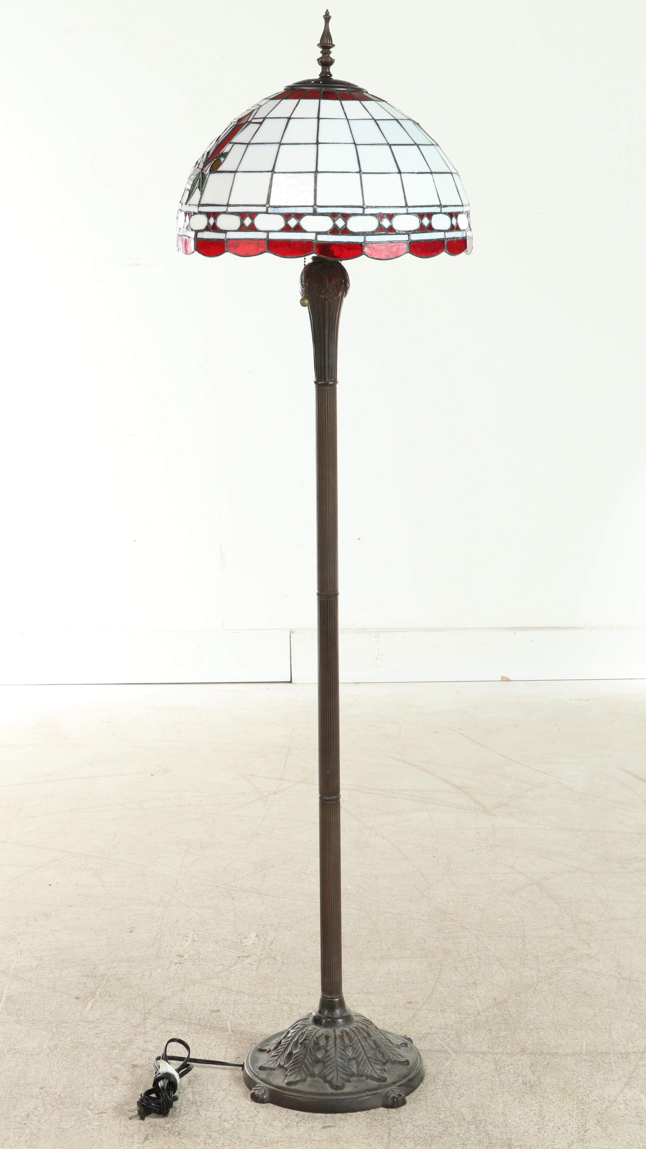 Ohio State Buckeye Stained Glass Floor Lamp