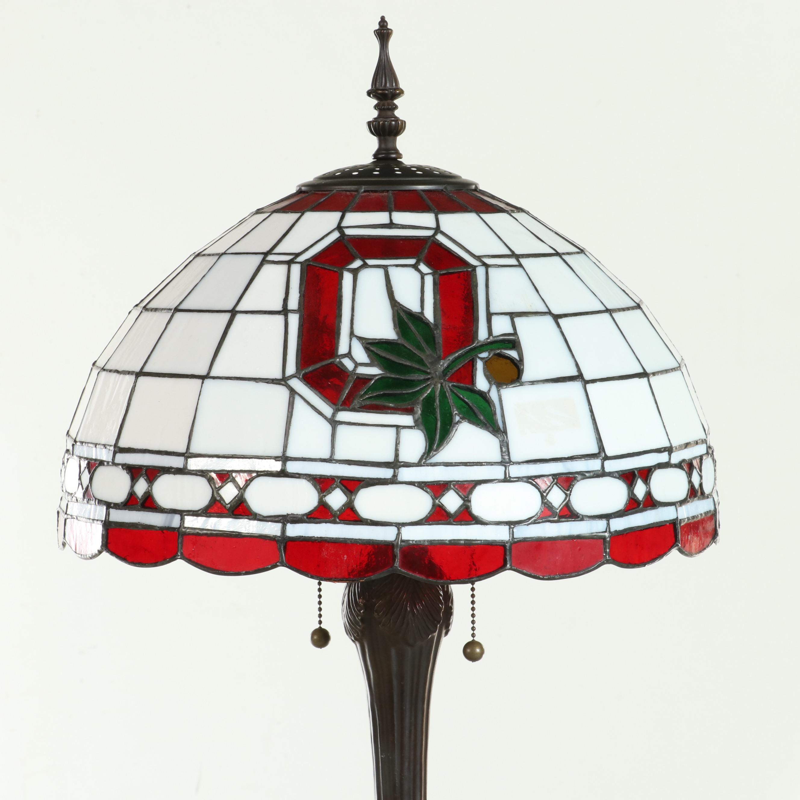 Ohio State Buckeye Stained Glass Floor Lamp