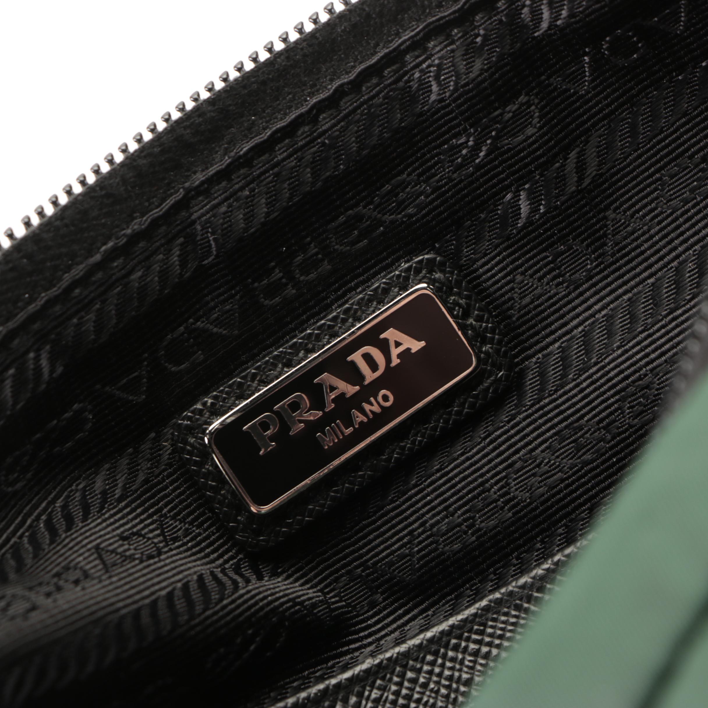 Prada Wristlet in Black, Camouflage, and Green Tessuto Nylon