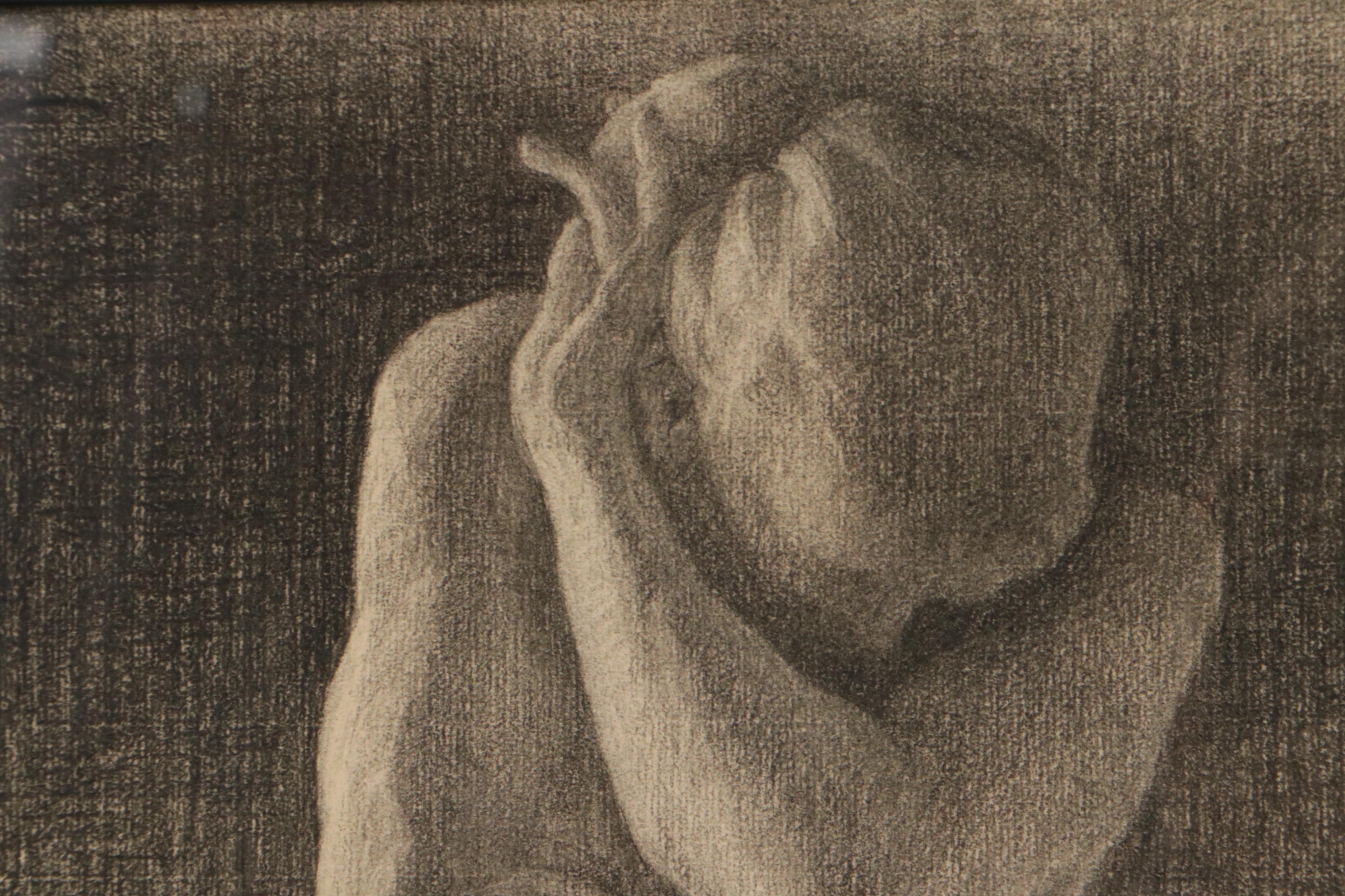 Elanor Colburn Figurative Charcoal Drawing of Statue