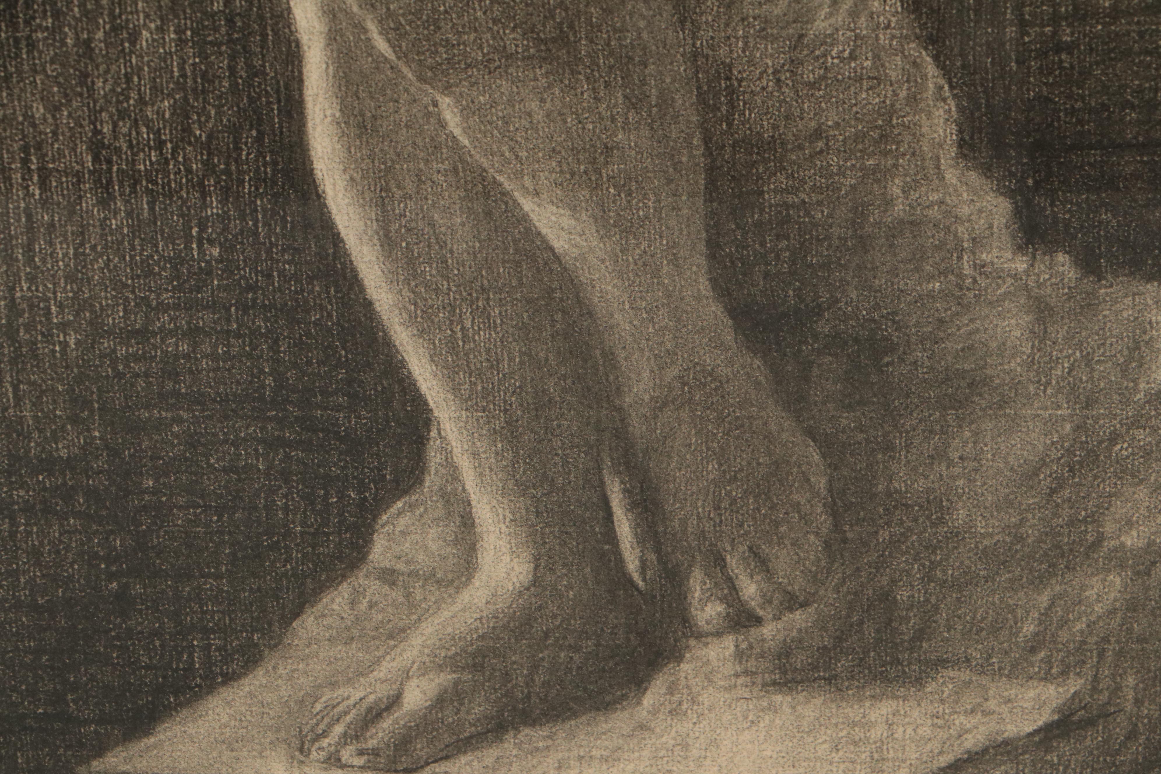 Elanor Colburn Figurative Charcoal Drawing of Statue