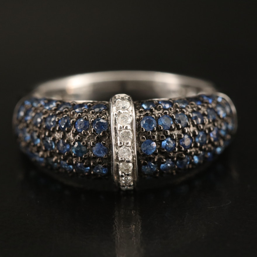 10K Diamond and Sapphire Ring