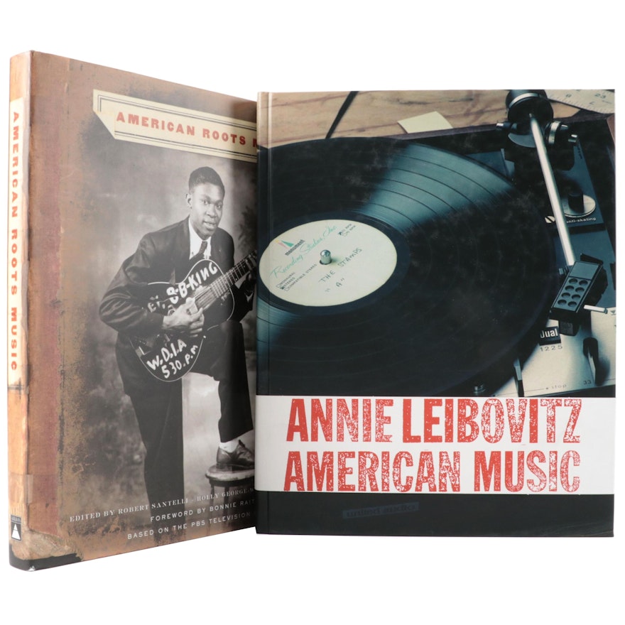 "American Music" by Annie Lebovitz and "American Roots Music" by Robert Santelli