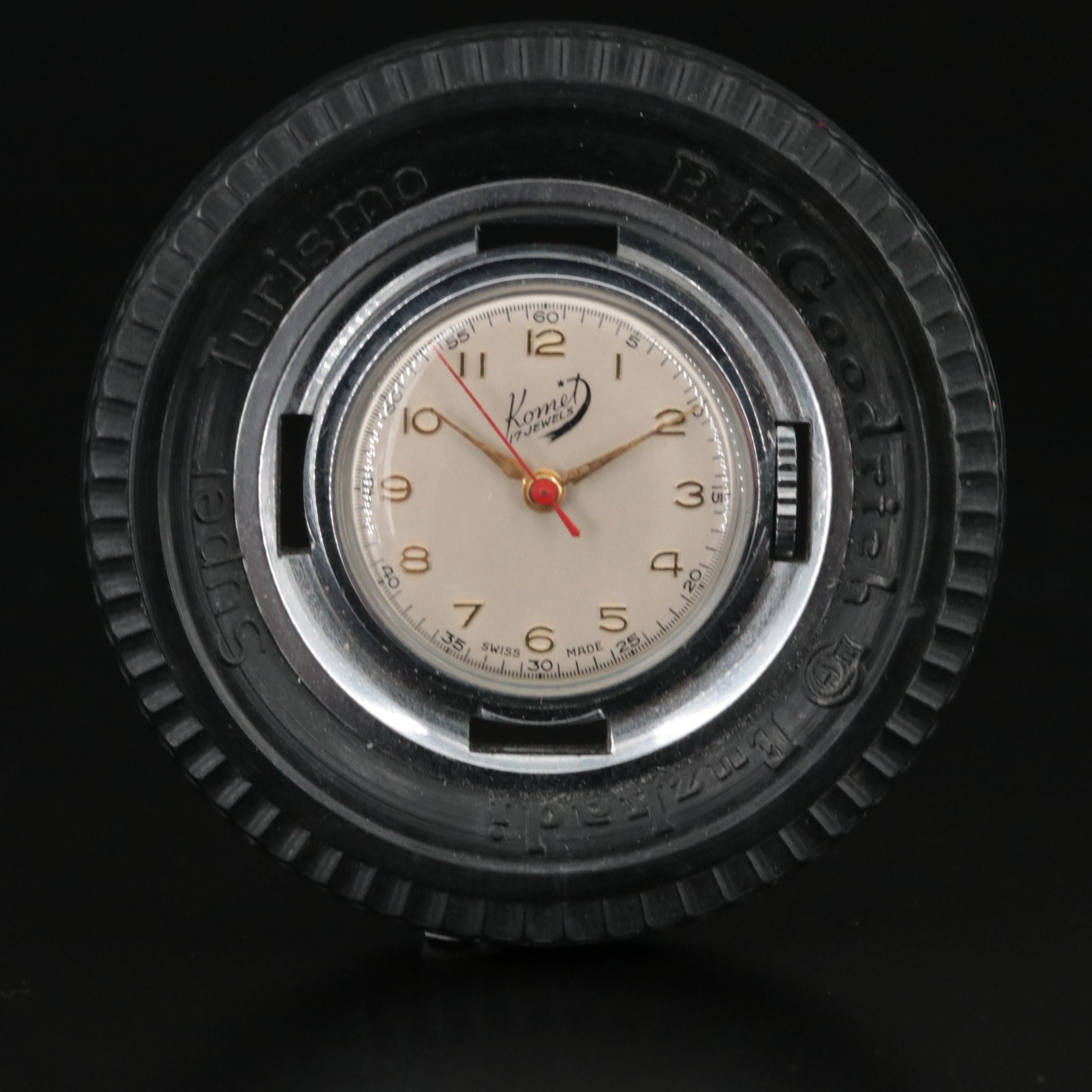 Vintage Hand Wind Swiss Watch in B.F. Goodrich Tire Case For The Mexican Market