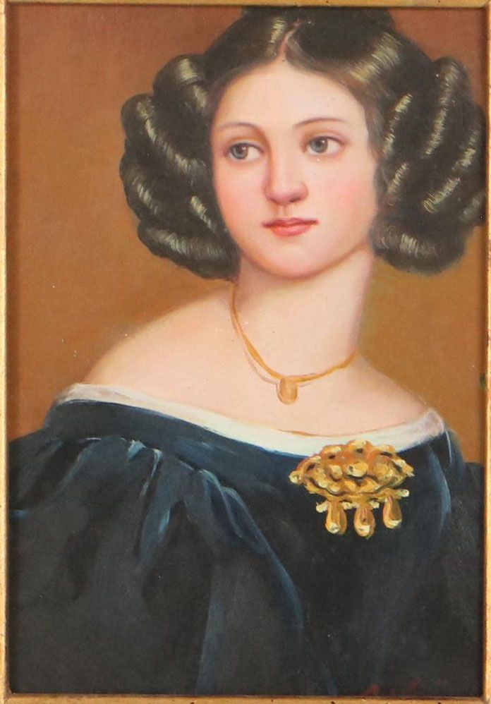 Portrait Oil Painting of Young Woman After Joseph Karl Stieler