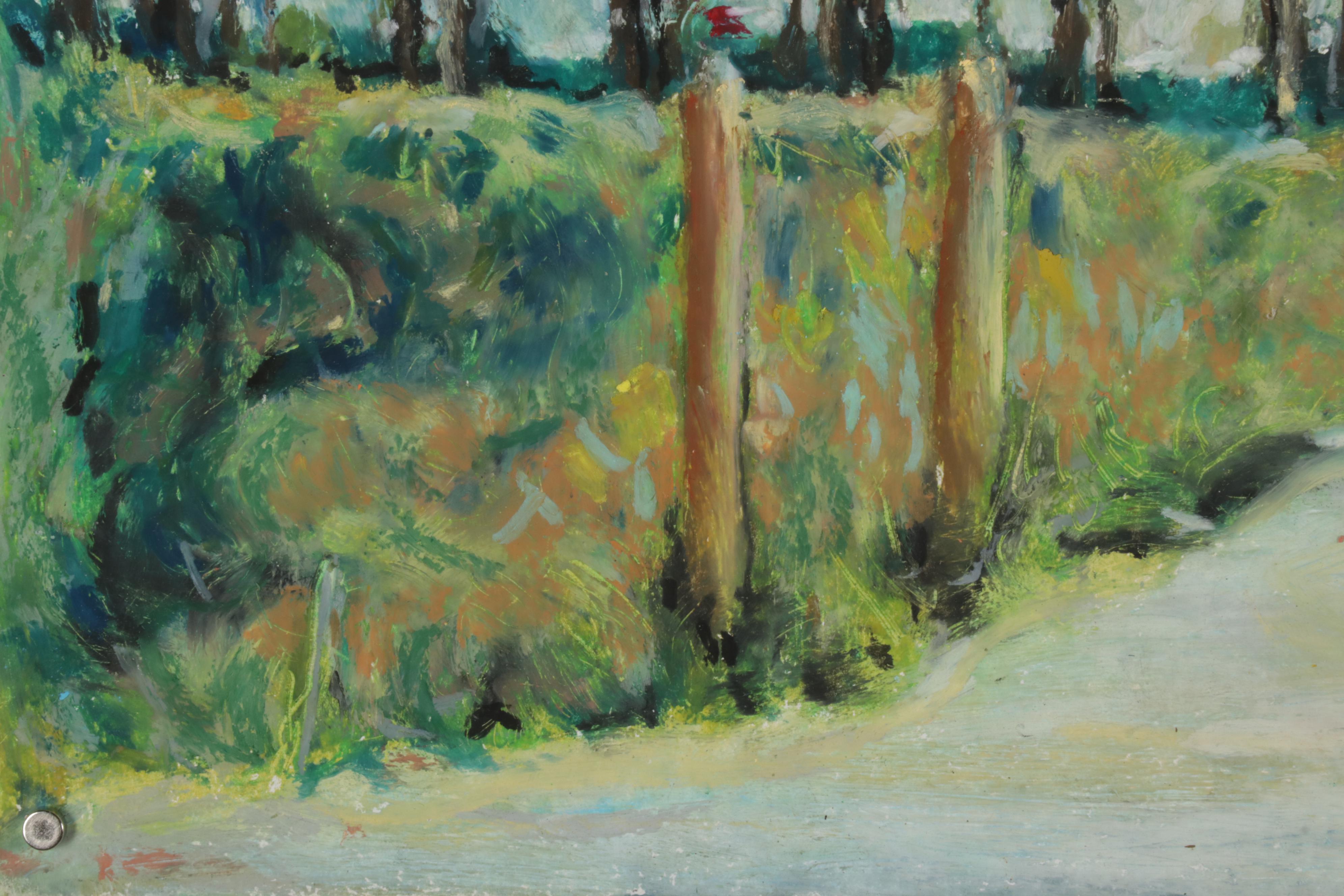 Chien Ming Su Landscape Pastel Drawings, Late 20th Century