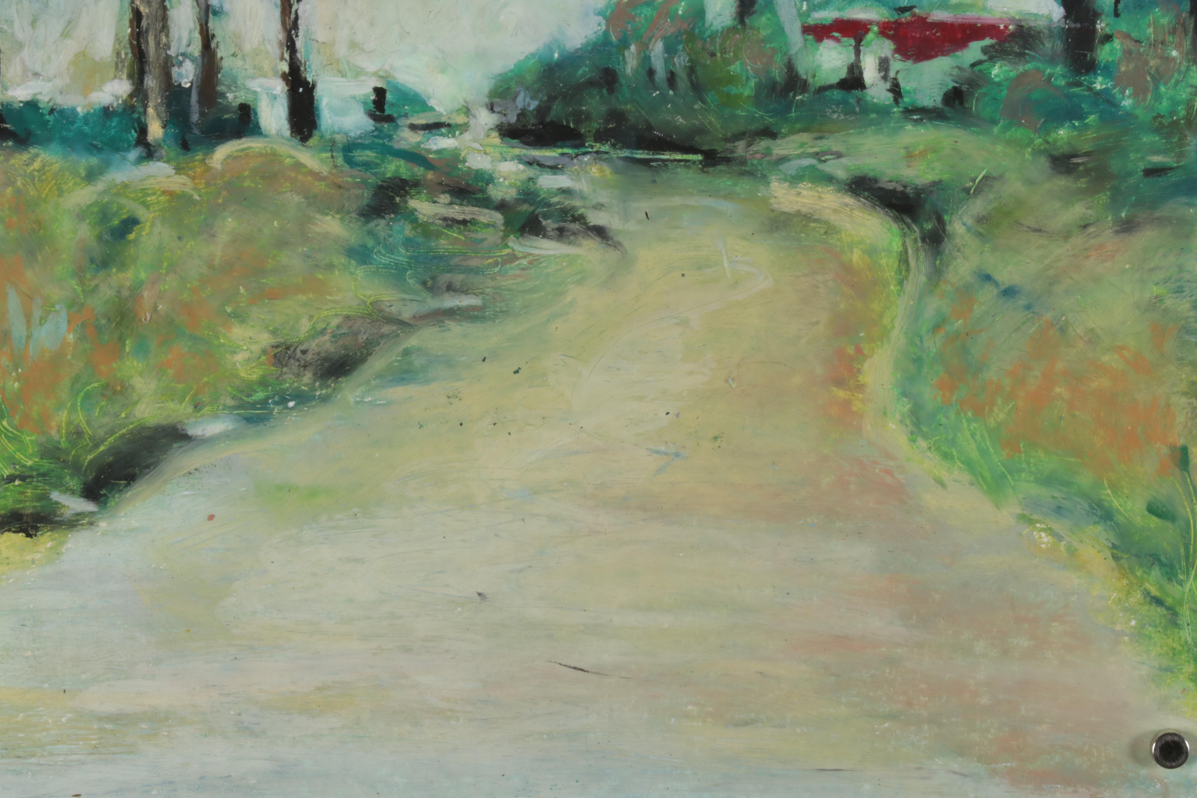 Chien Ming Su Landscape Pastel Drawings, Late 20th Century