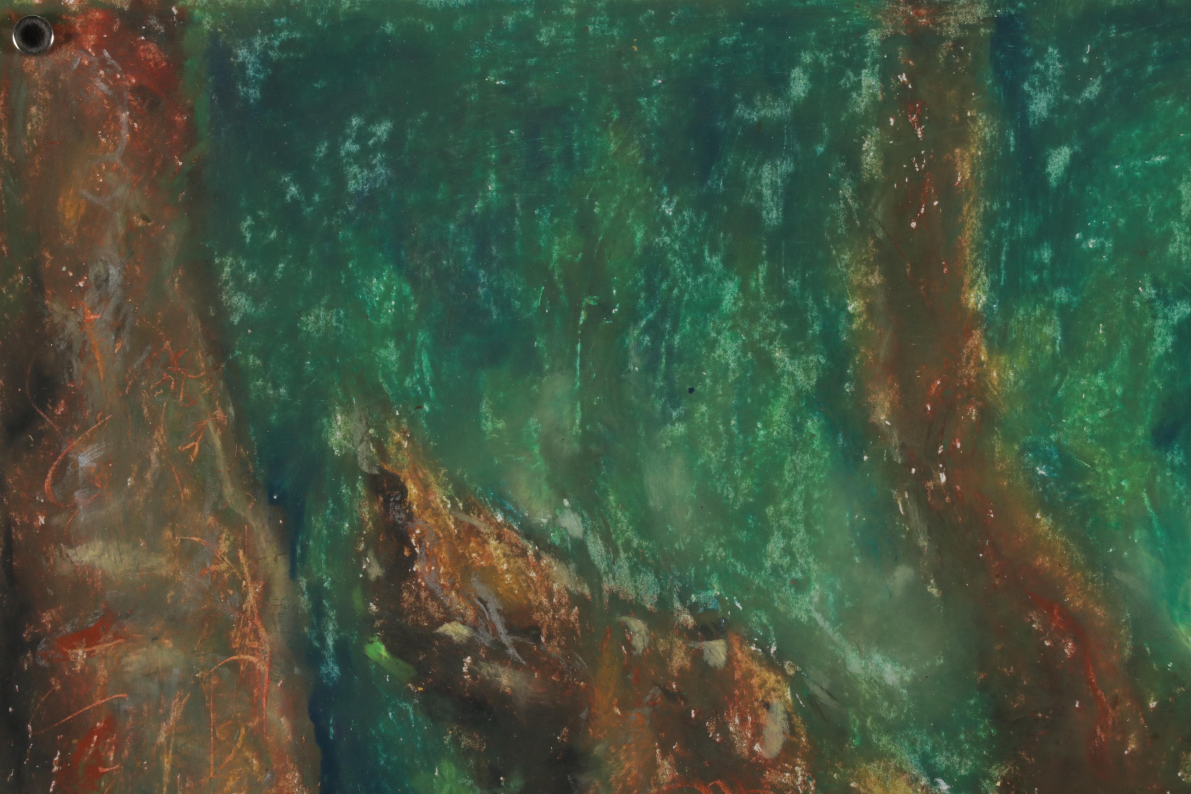 Chien Ming Su Landscape Pastel Drawings, Late 20th Century