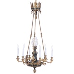 French Empire Style Gilt Bronze Six-Arm Chandelier