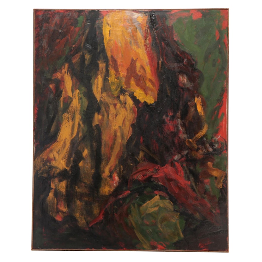 Rhoda Weissman Abstract Expressionist Oil Painting, 1964