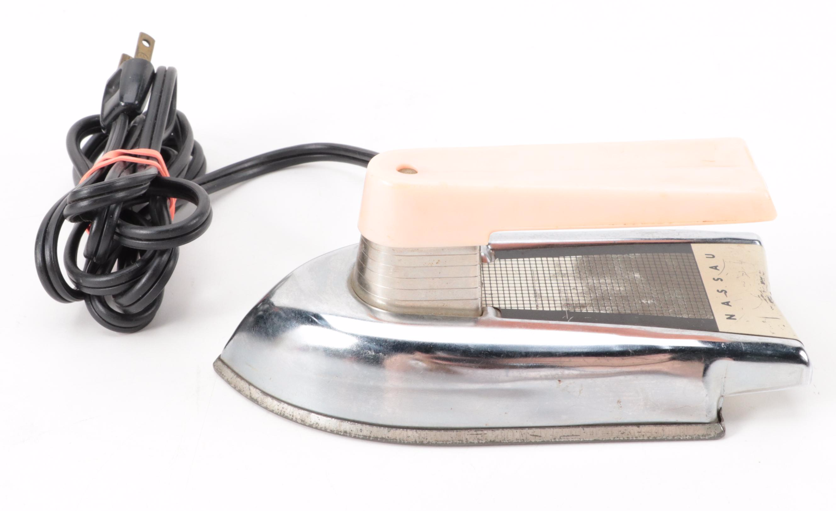 Electric Kraemer and Nassau Toy Sewing Machine and Iron, Mid-20th C.