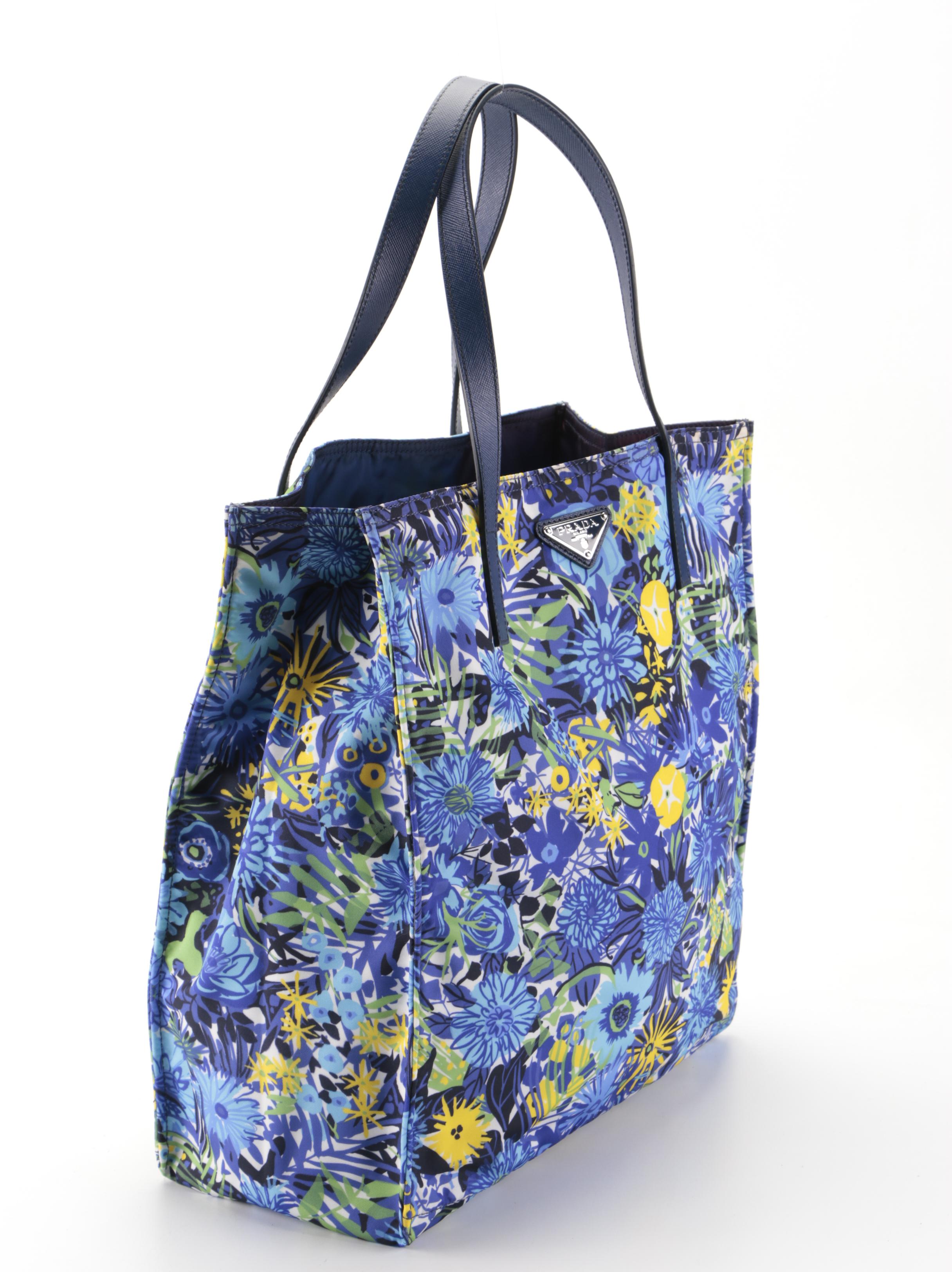 Prada Tall Tote in Floral Tessuto Stampato Nylon