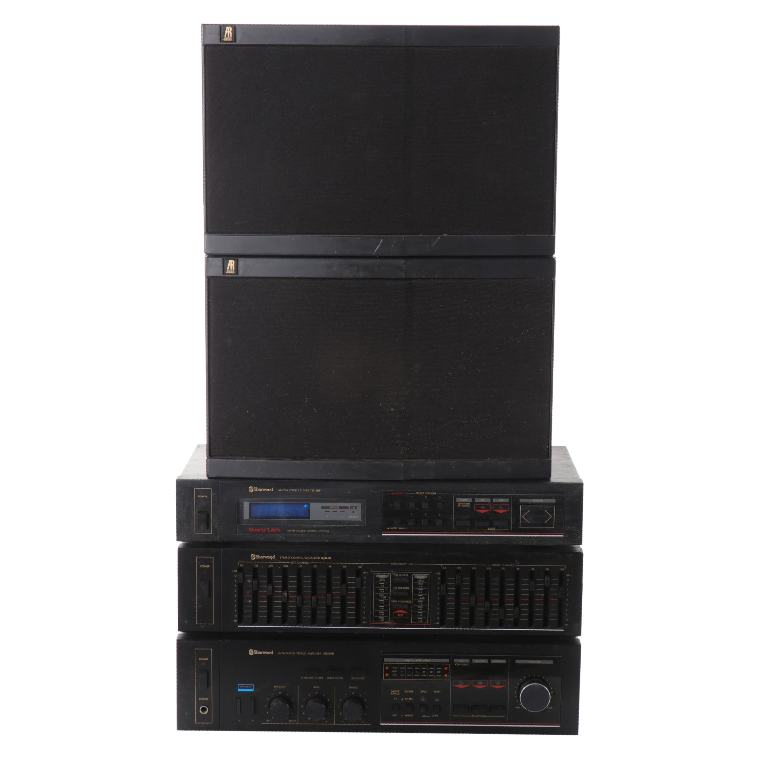 Sherwood Stereo Amplifier, Tuner and Equalizer with Acoustic Research Speakers