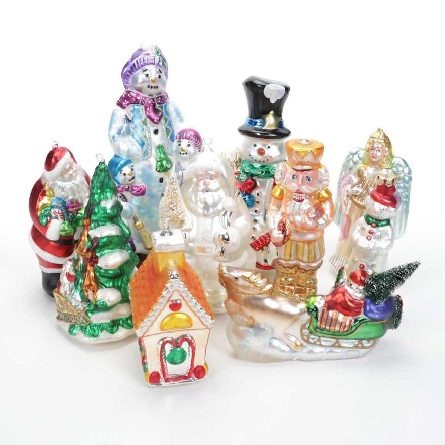 Department 56 and Other Mold Blown Glass Ornaments