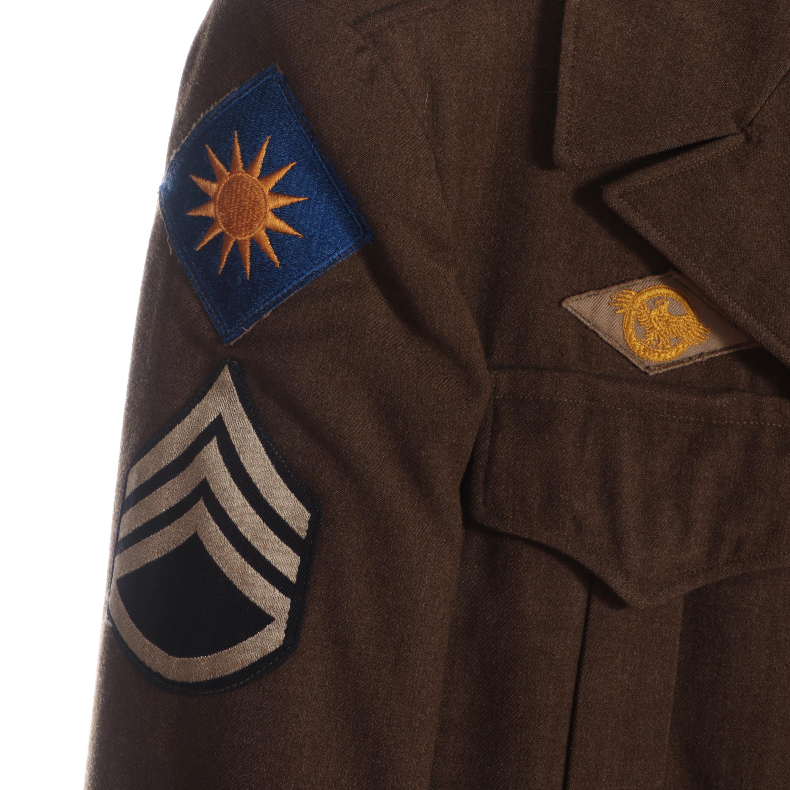 WWII Era U.S. Army Olive Green Wool Dress Service Uniform