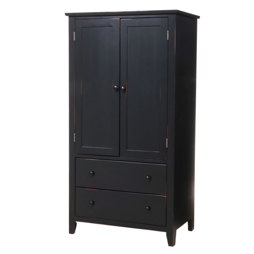 Ebonized Wood Entertainment Armoire