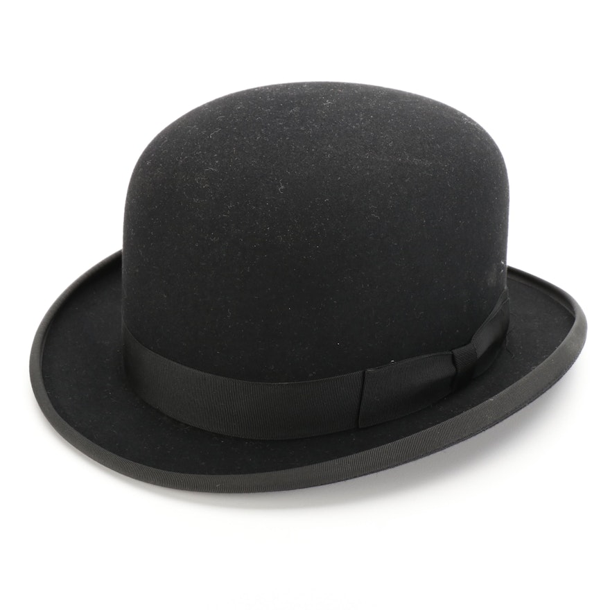 Champ Kasmir Finish Black Fur Felt Bowler Hat with Box