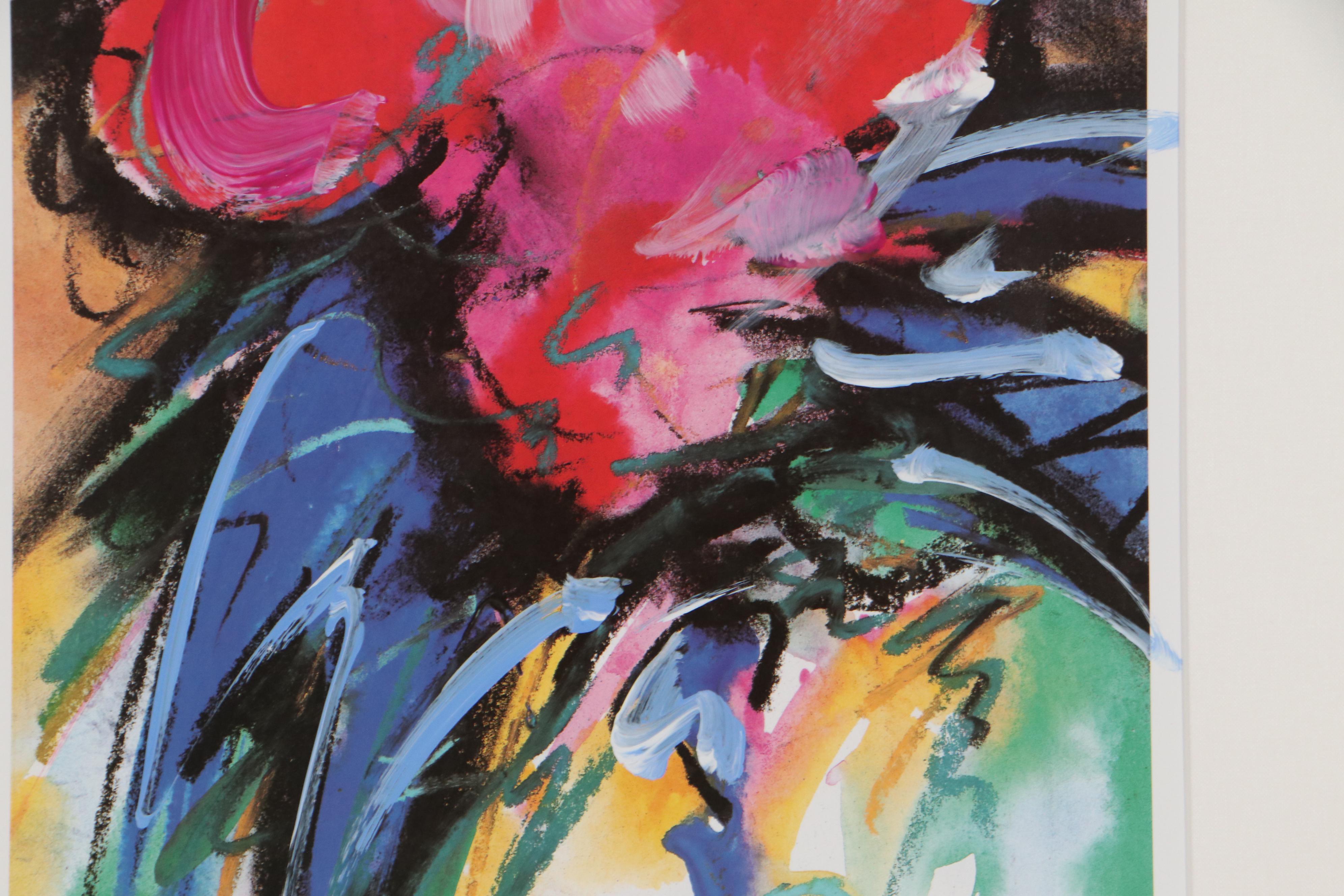 Alfred Gockel Embellished Abstract Offset Lithograph