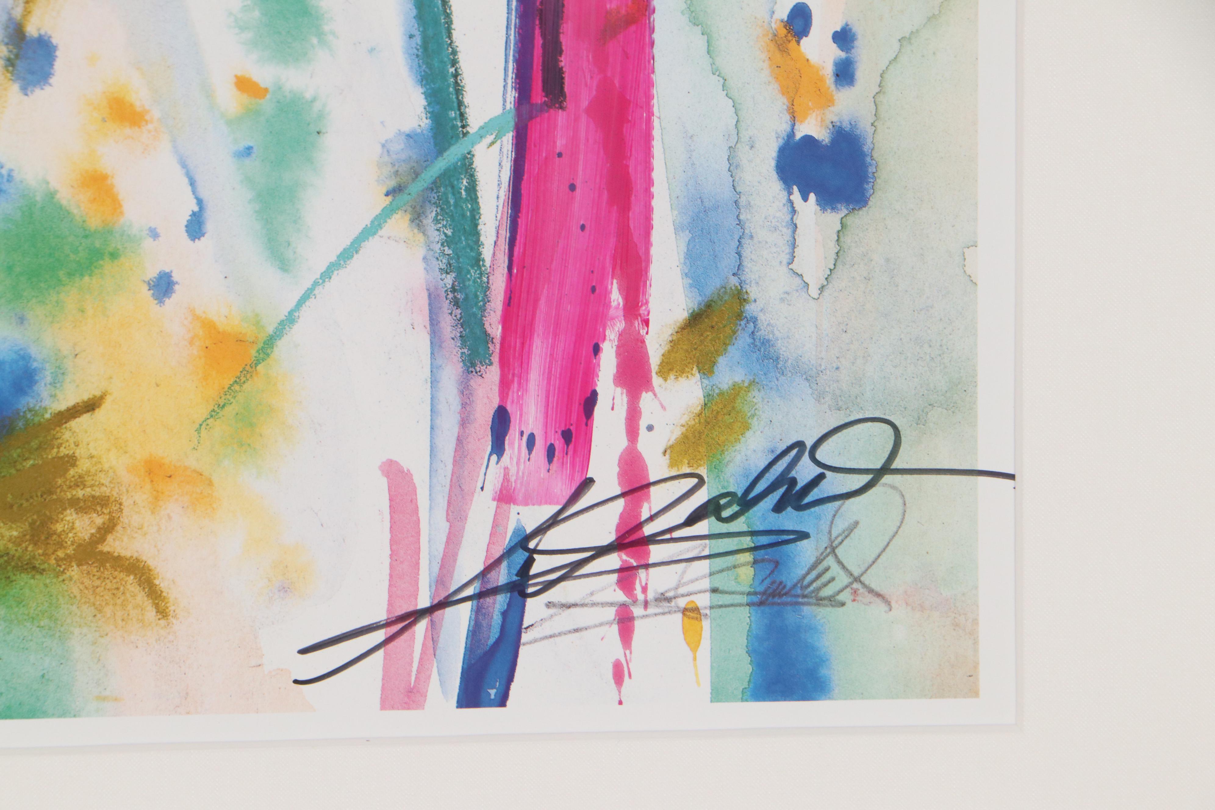 Alfred Gockel Embellished Abstract Offset Lithograph