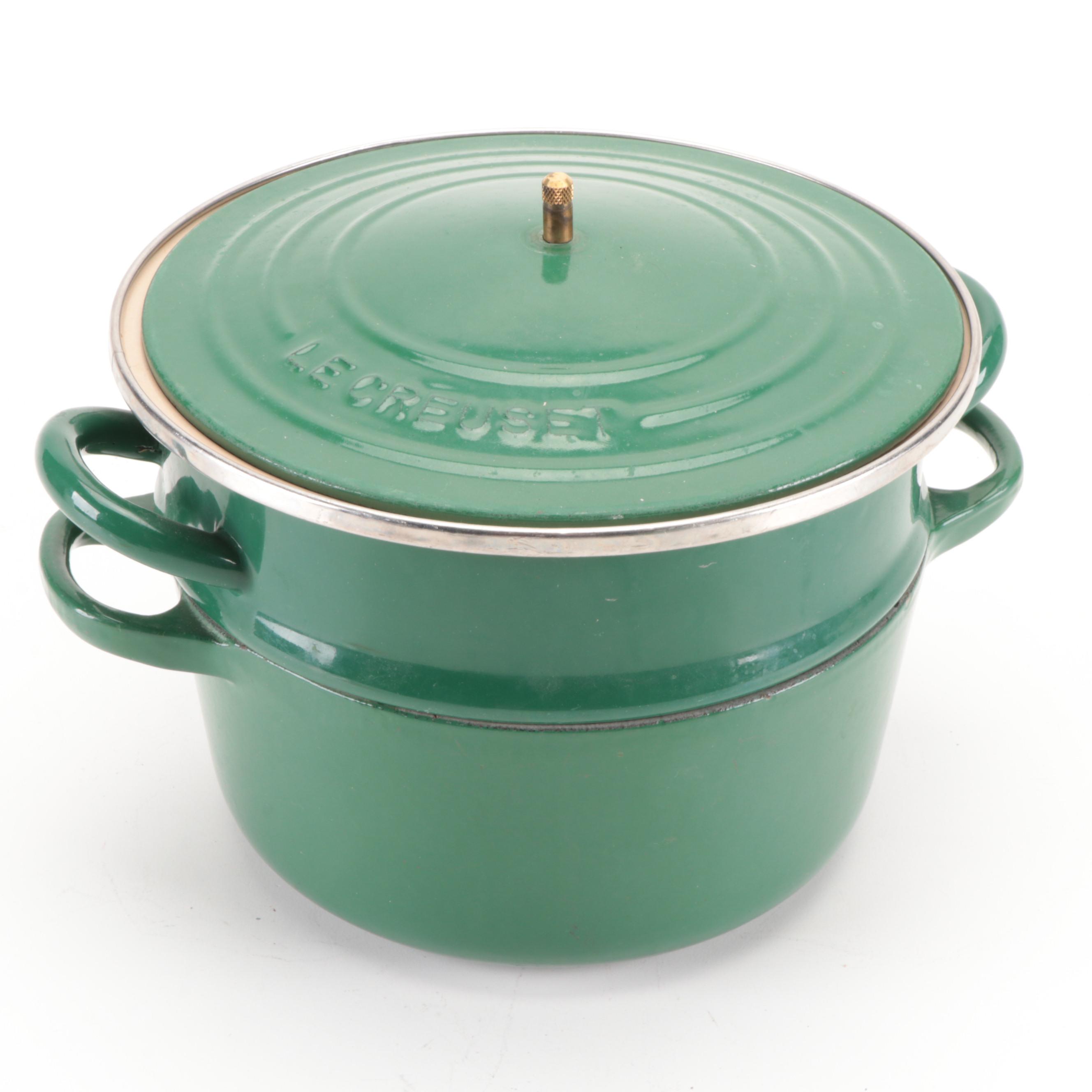 Le Creuset Enameled Cast Iron Dutch Ovens with Steamer and Double Boiler Inserts