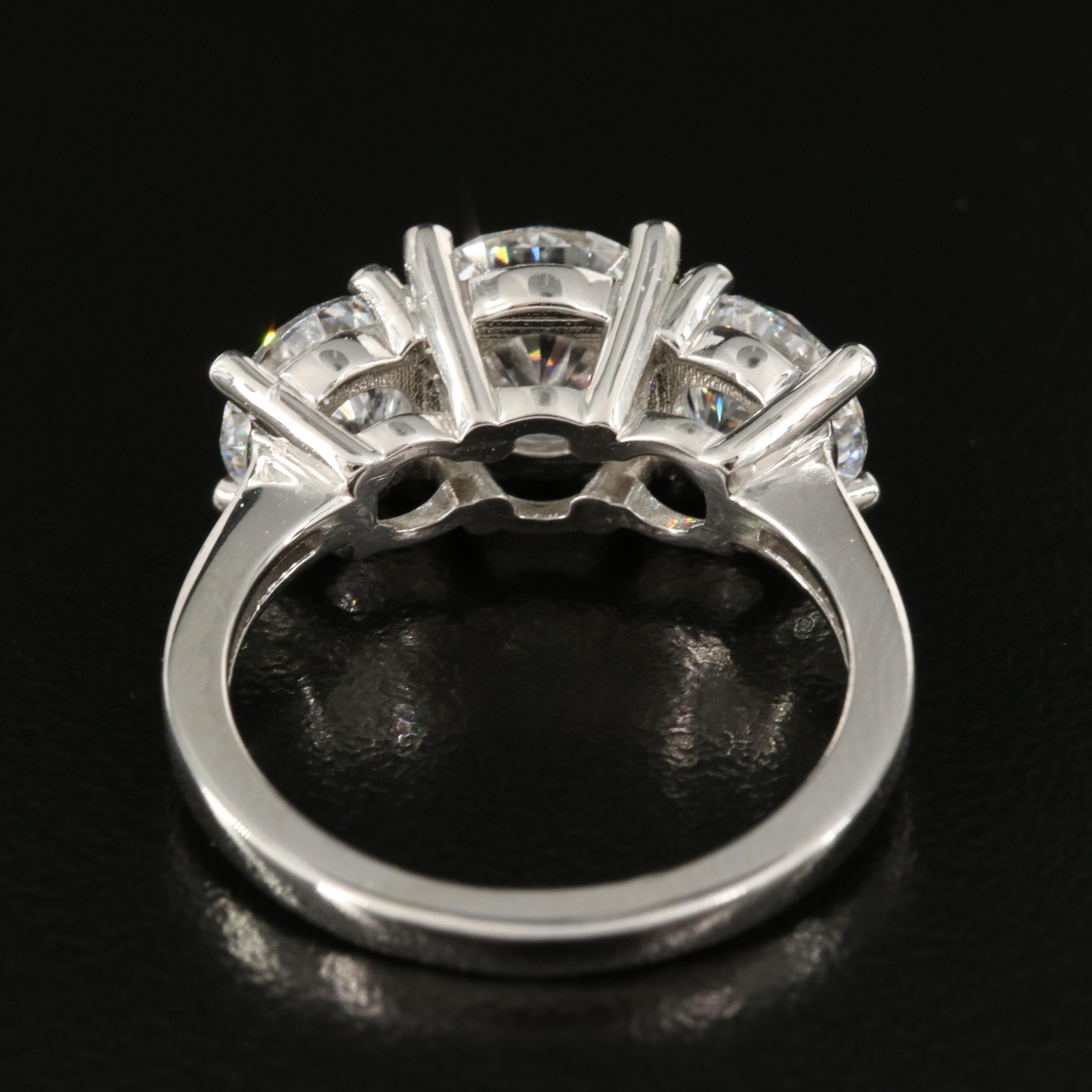 Platinum 4.57 CTW Lab Grown Diamond Three Stone Ring with IGI Reports