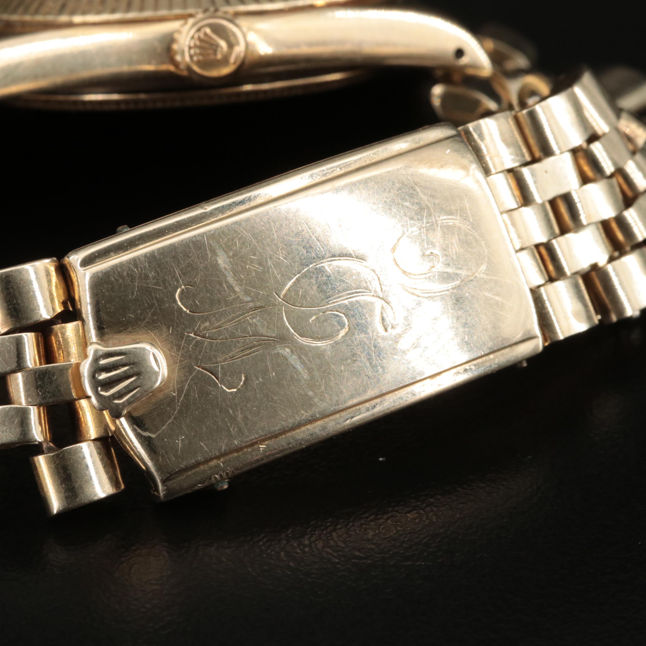 1967 Rolex 14K Oyster Perpetual Date Diamond Dial Watch