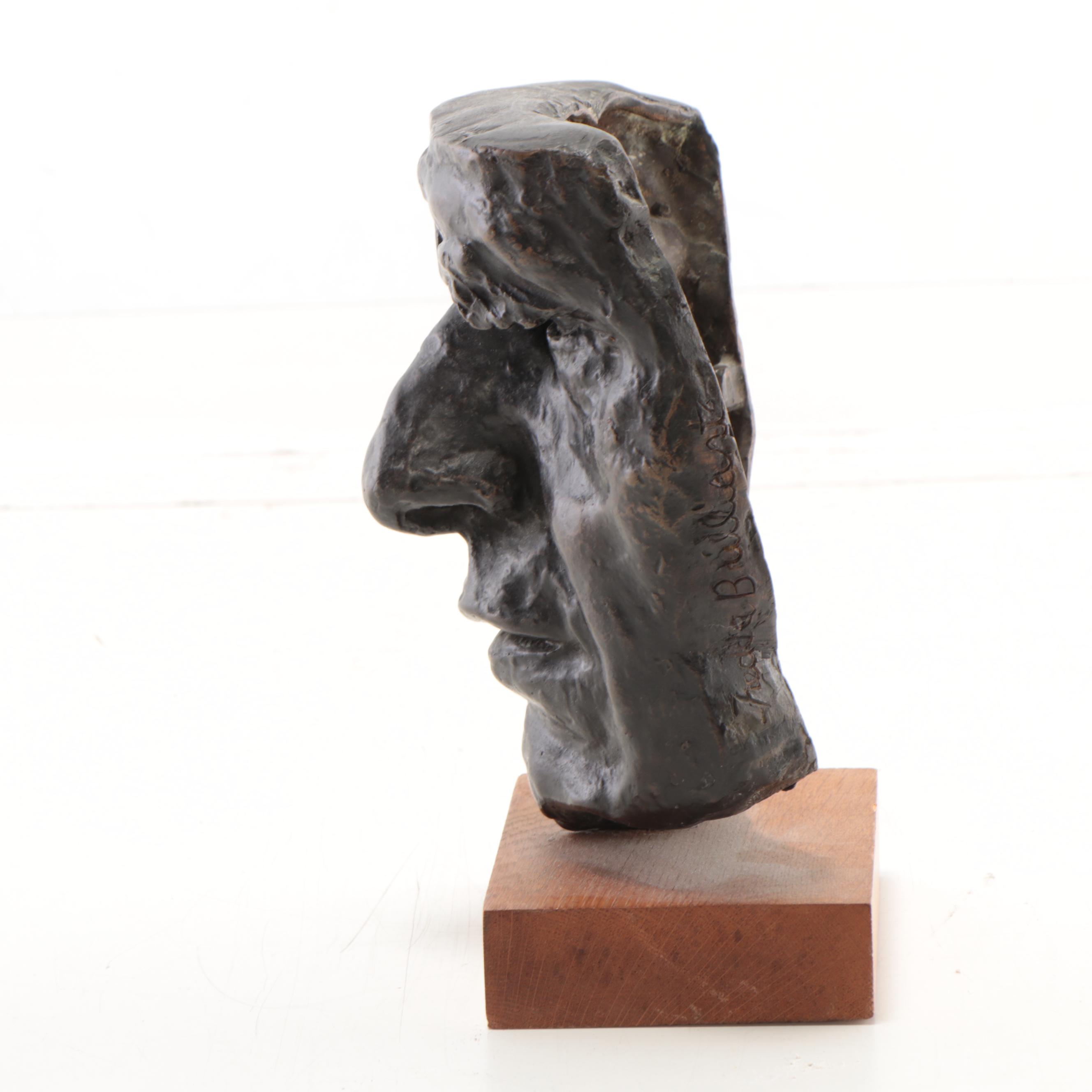 Fredda Brilliant Bronze Sculpture of Man's Face