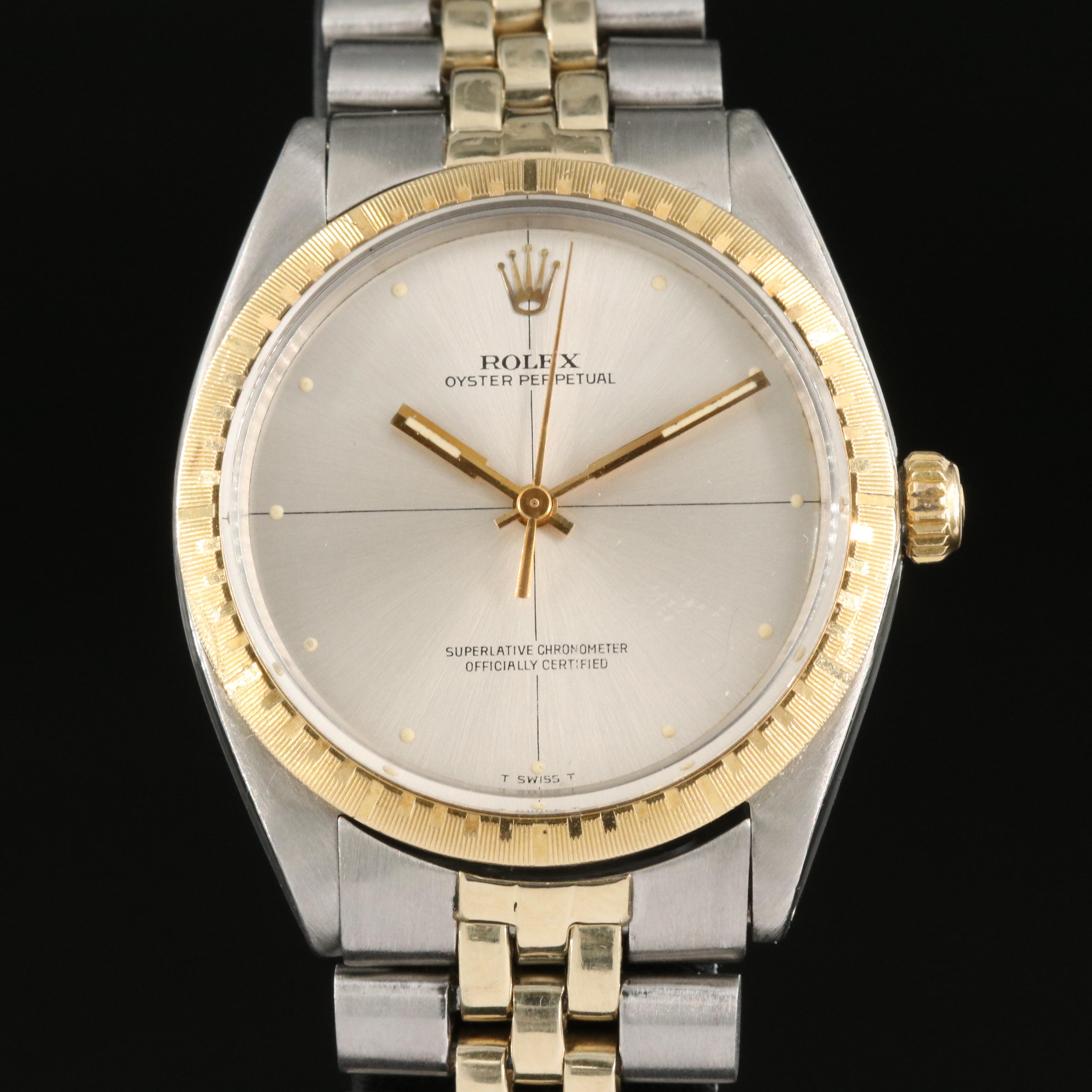 1968 Rolex "Zephyr" Cross Hair Dial Two-Tone Watch