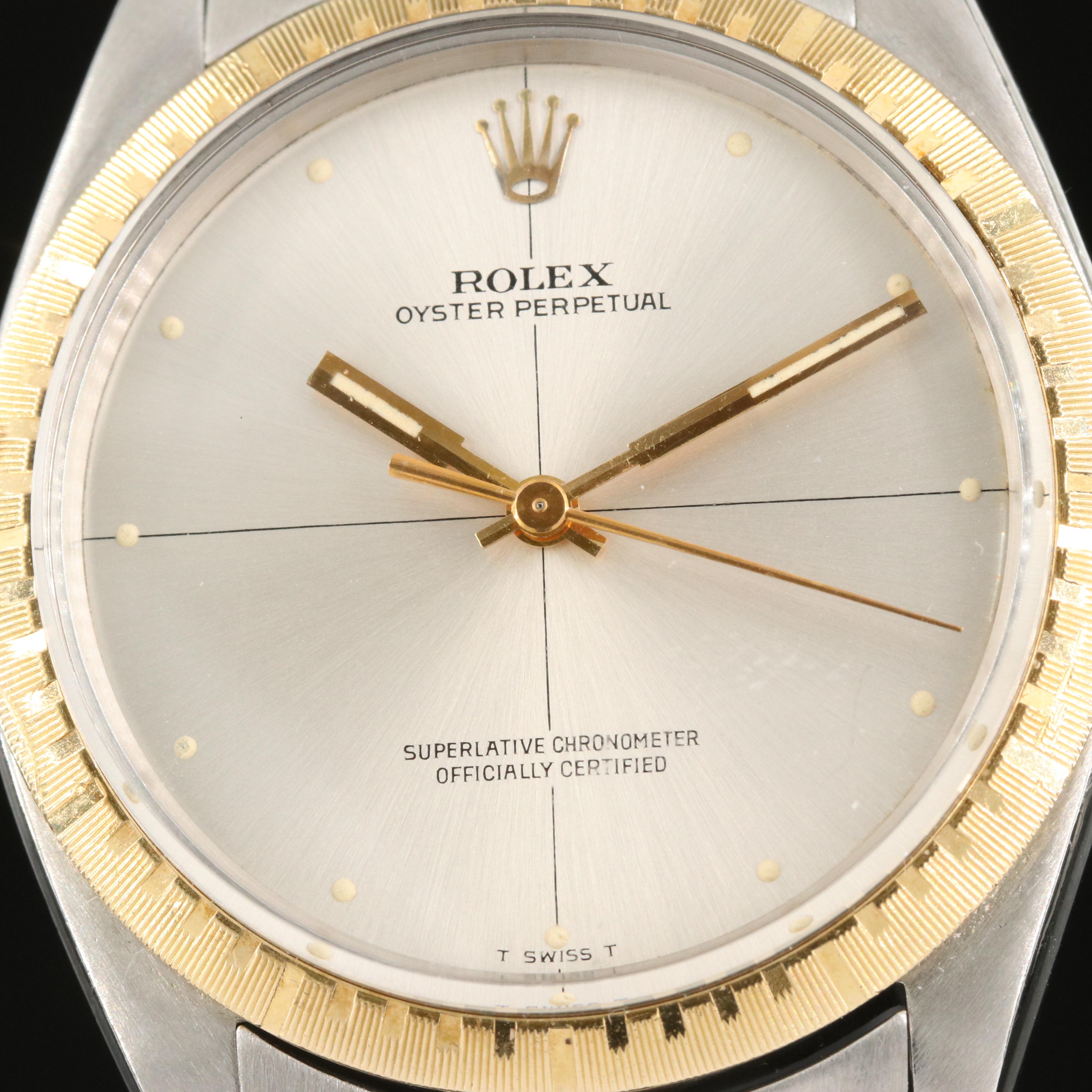 1968 Rolex "Zephyr" Cross Hair Dial Two-Tone Watch