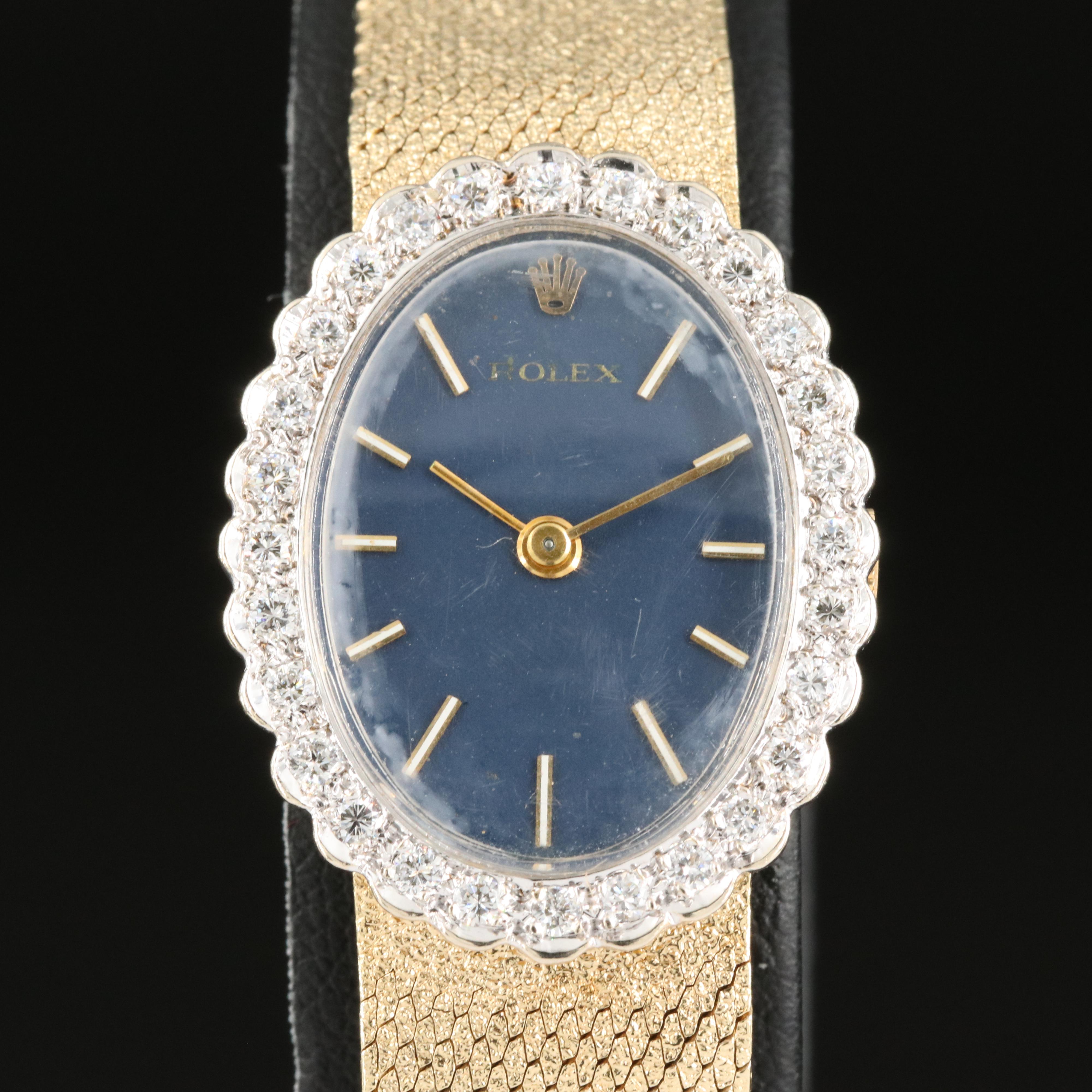 Vintage Rolex 14K Diamond Dress Watch