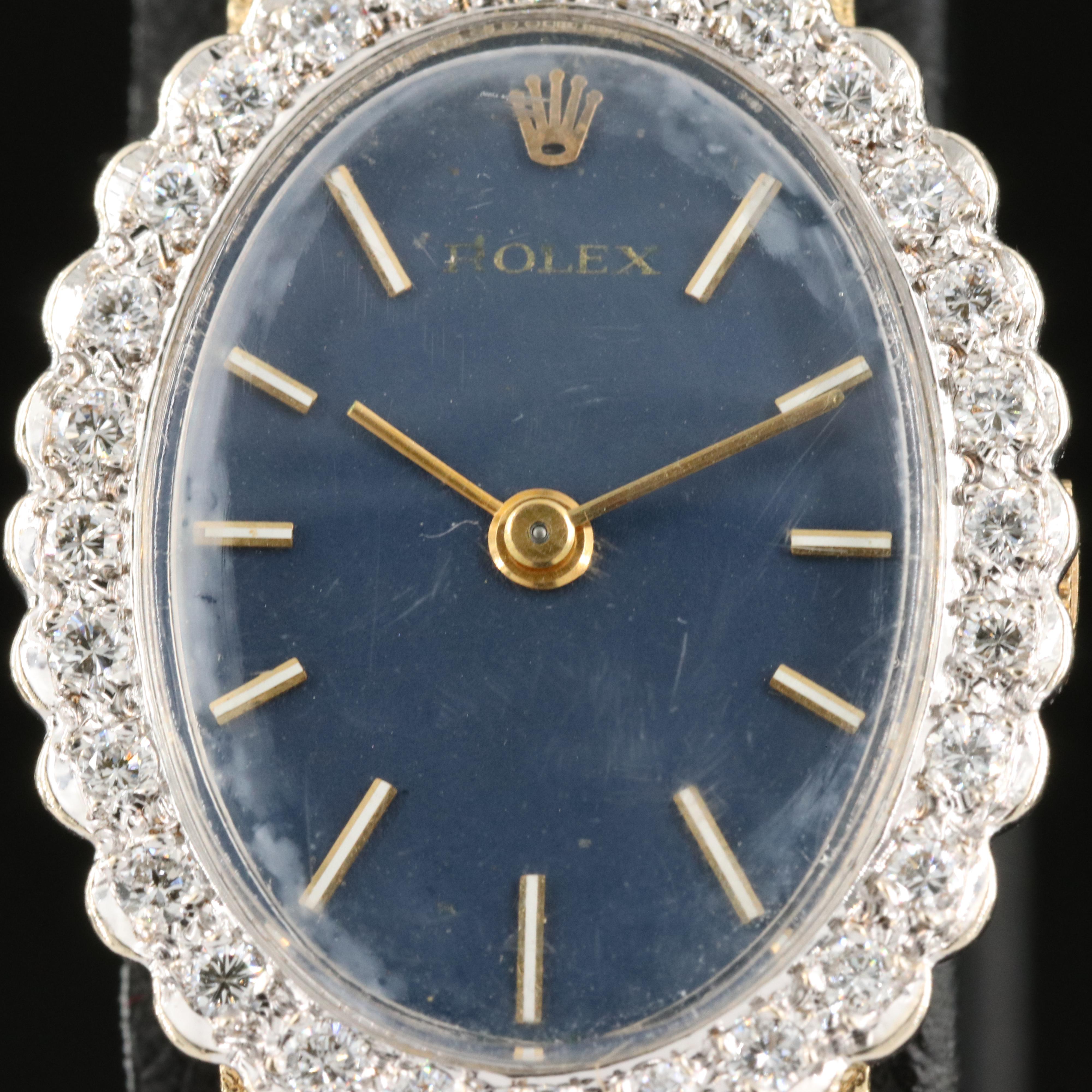 Vintage Rolex 14K Diamond Dress Watch