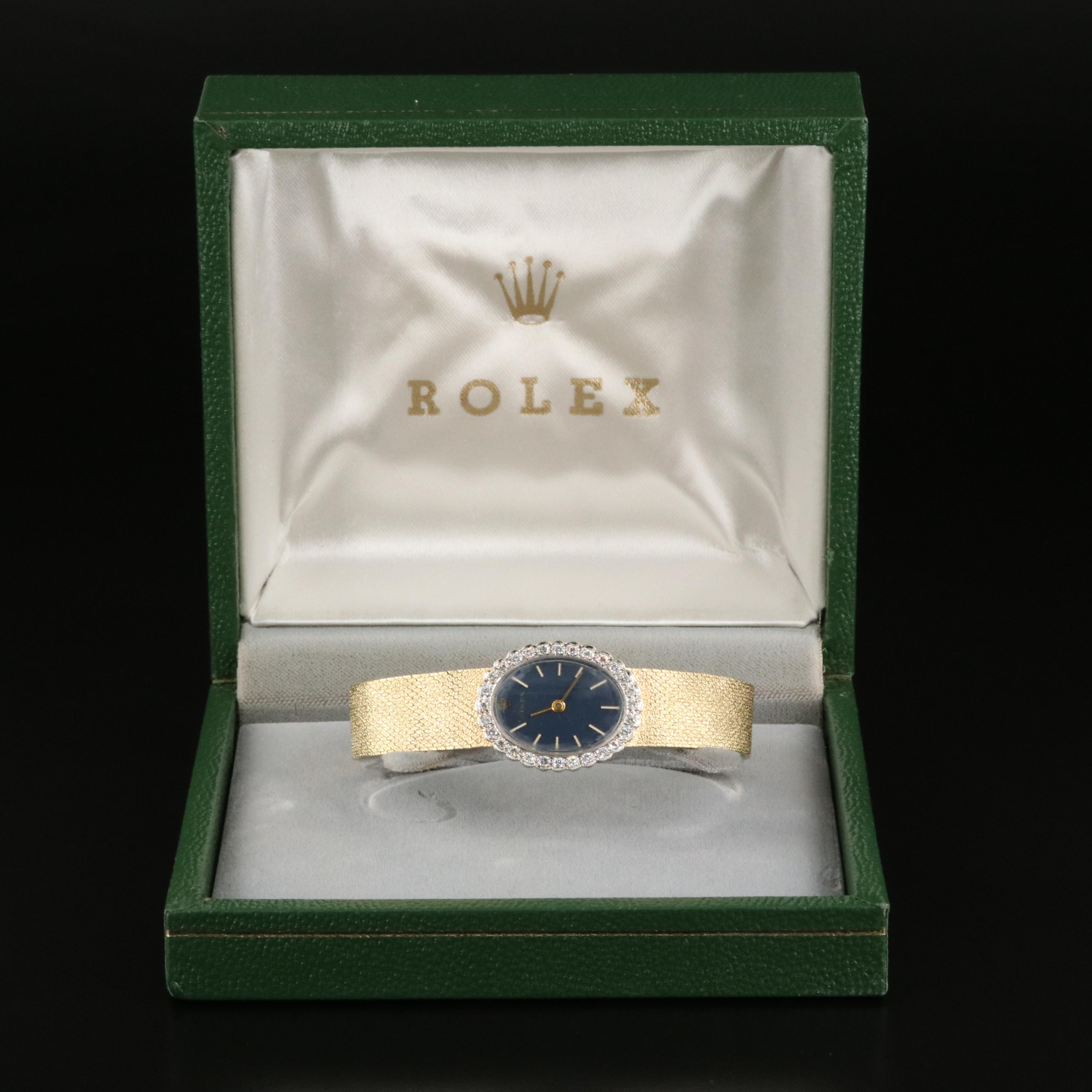 Vintage Rolex 14K Diamond Dress Watch